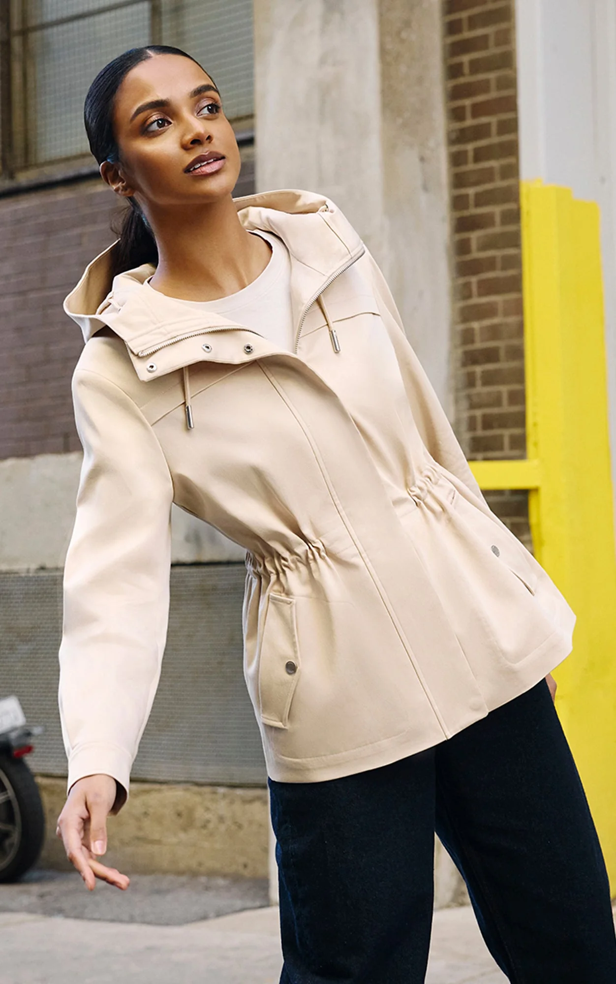 Avalynn Strech Cotton Utility Jacket | Almond - Image 2