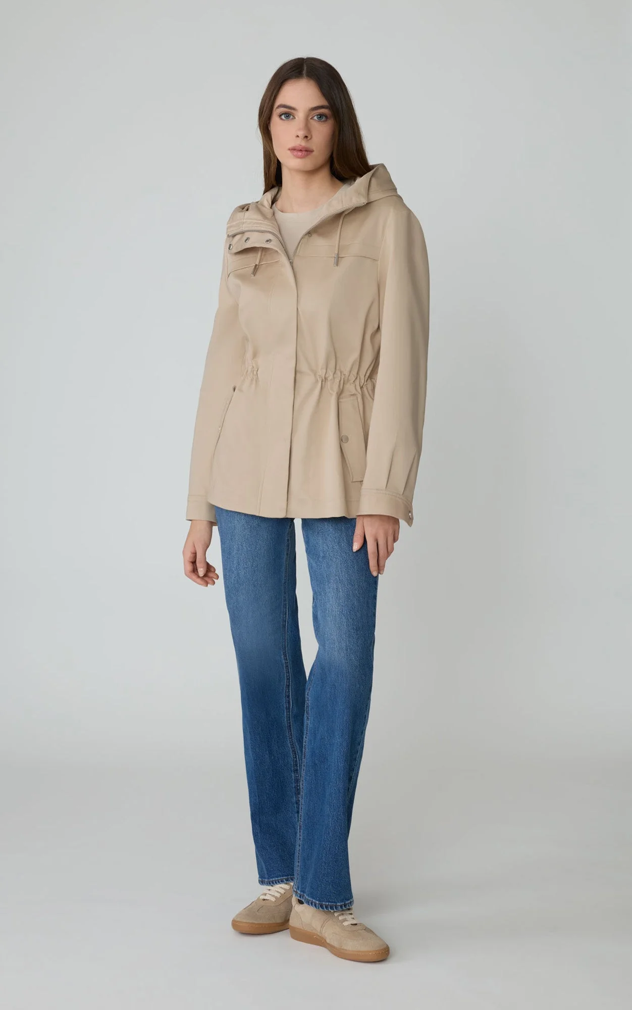 Avalynn Strech Cotton Utility Jacket | Almond - Image 3