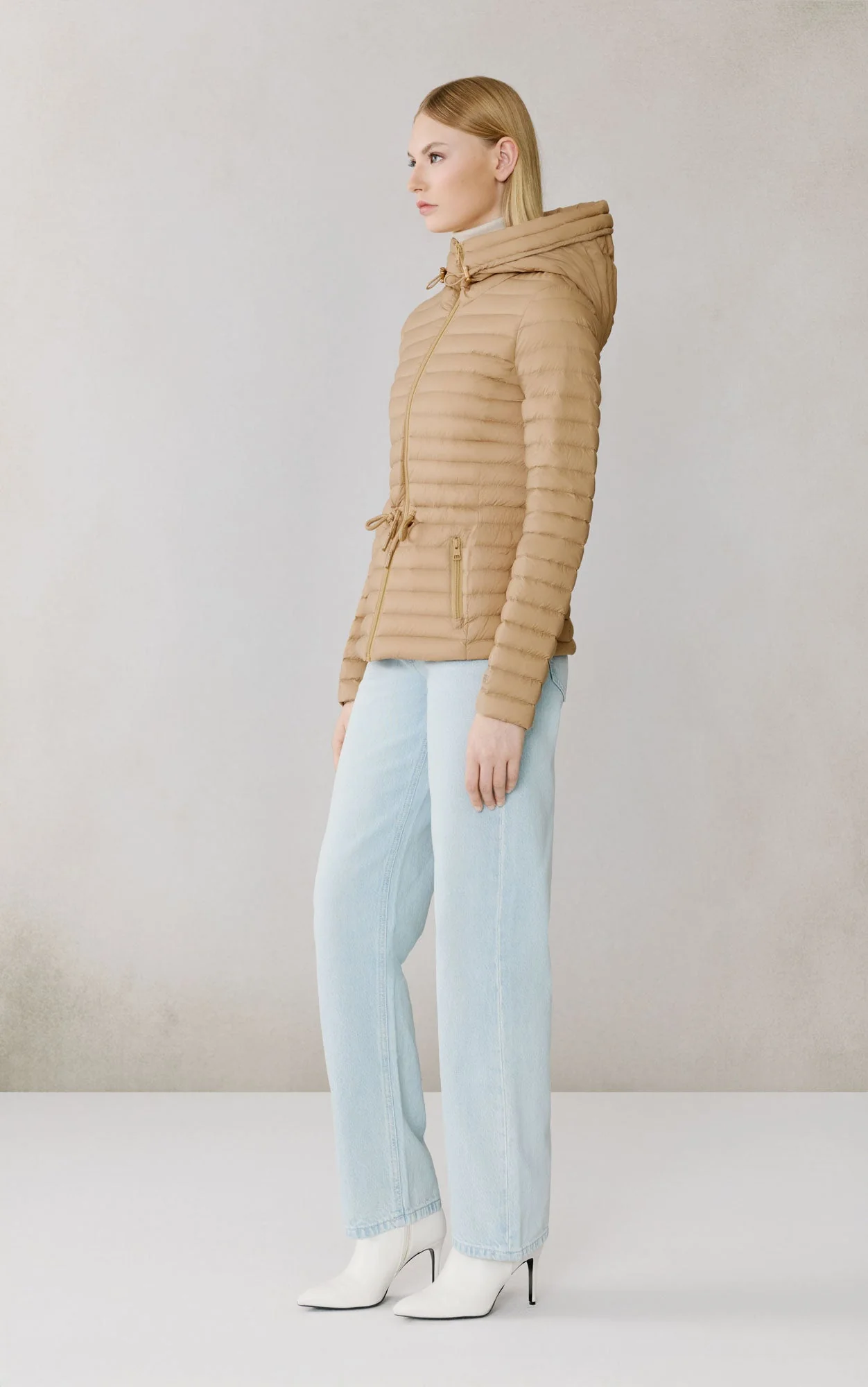 Ayleen Packable Down Cinch-Waist Jacket | Teak - Image 3