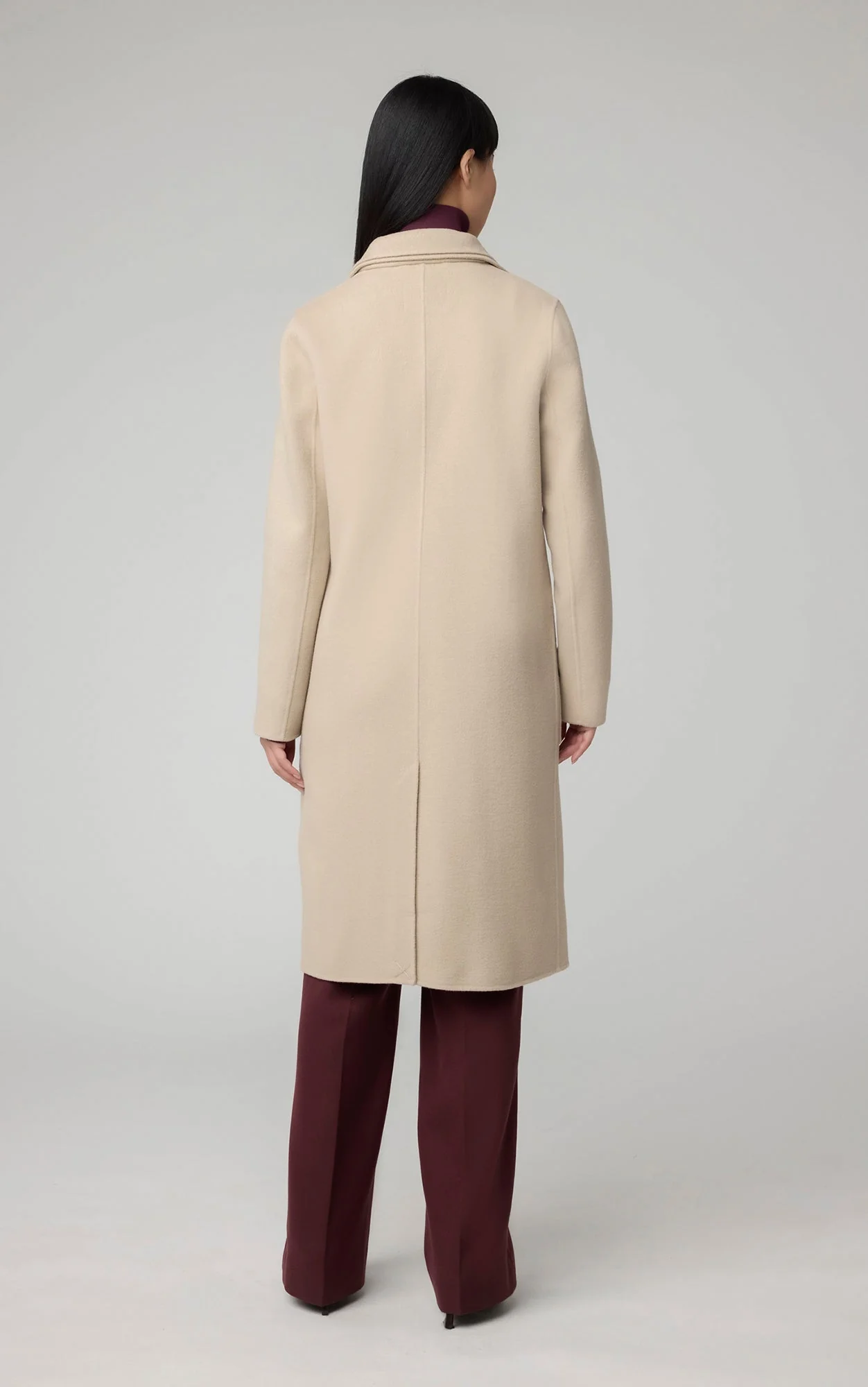 Benicia Straight-Fit Double Face Wool Coat With Double Collar | Hush - Image 4