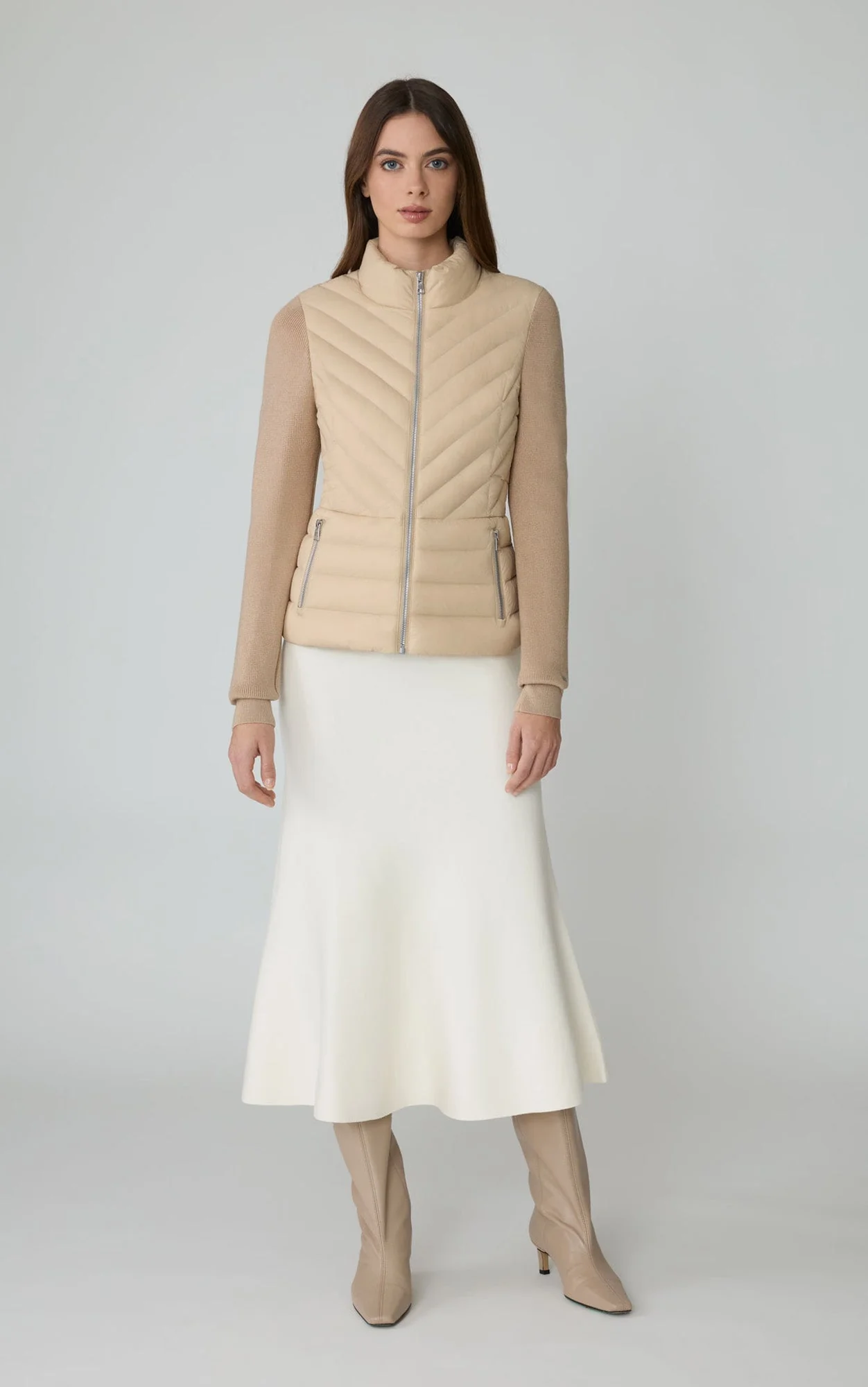 Bexley Hybrid Down Jacket | Almond - Image 3