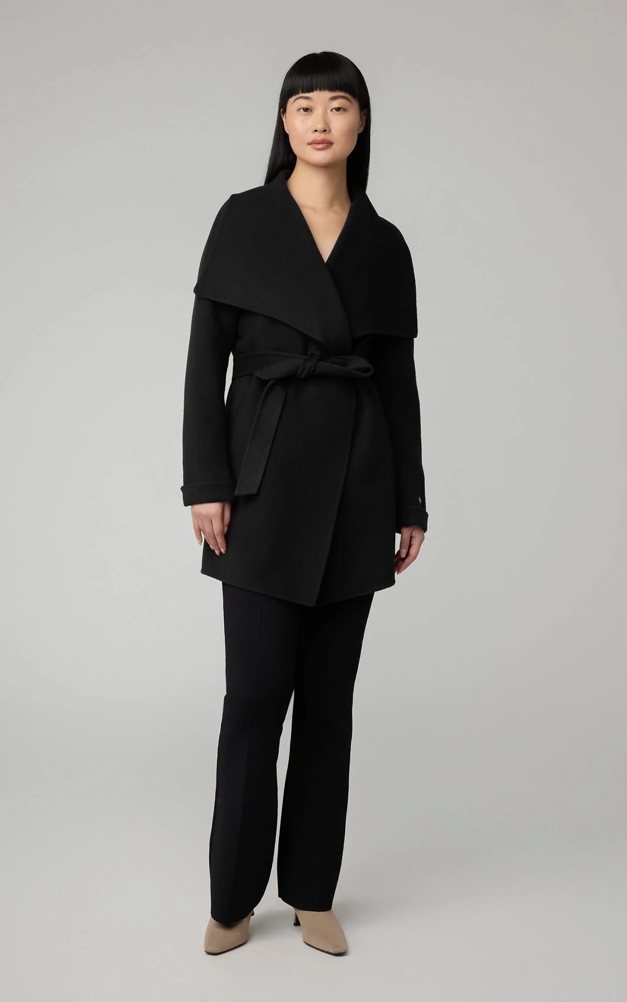 Bridgette Straight-Fit Wool Coat | Black - Image 2