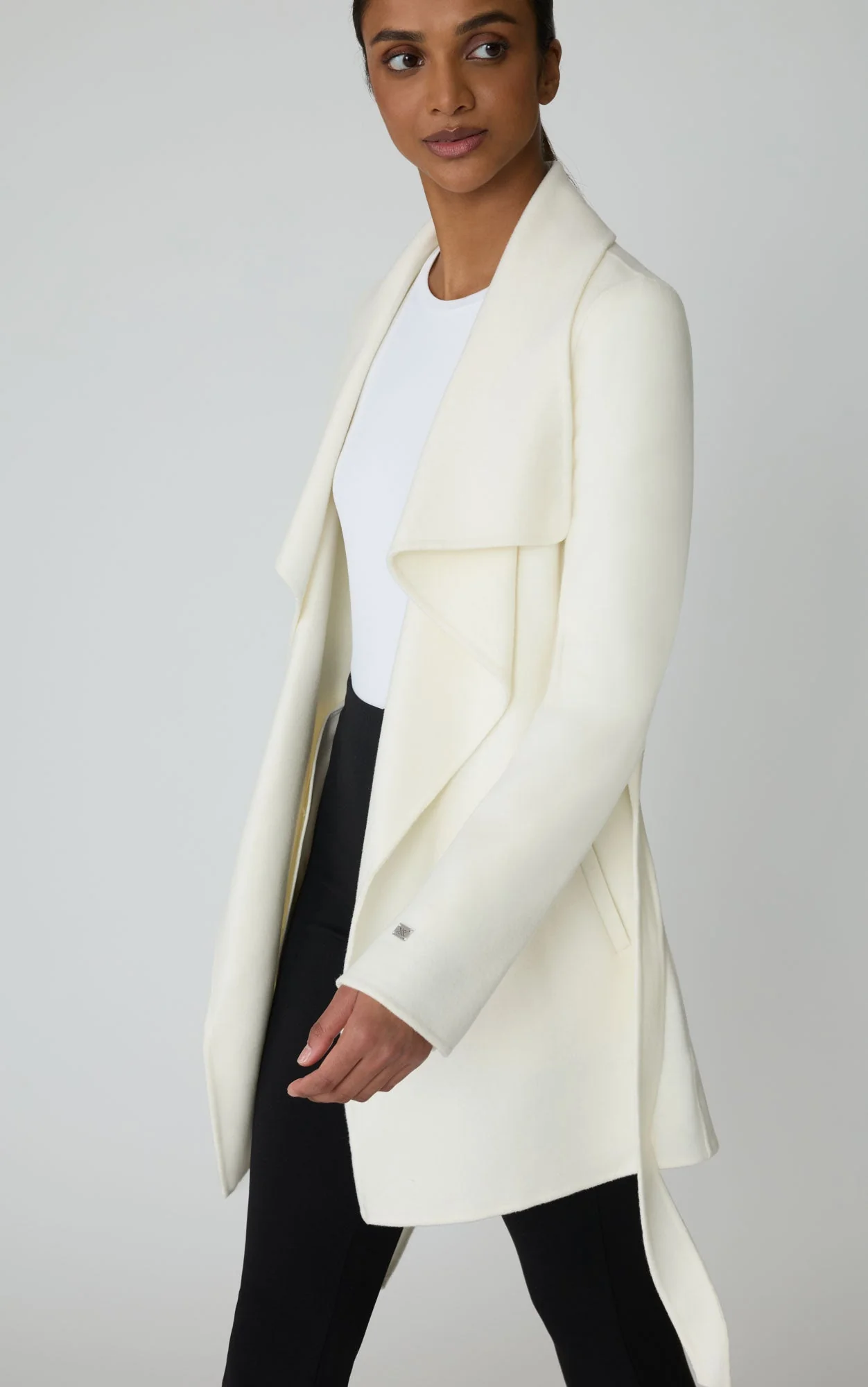 Bridgette Straight-Fit Wool Coat | Powder - Image 4