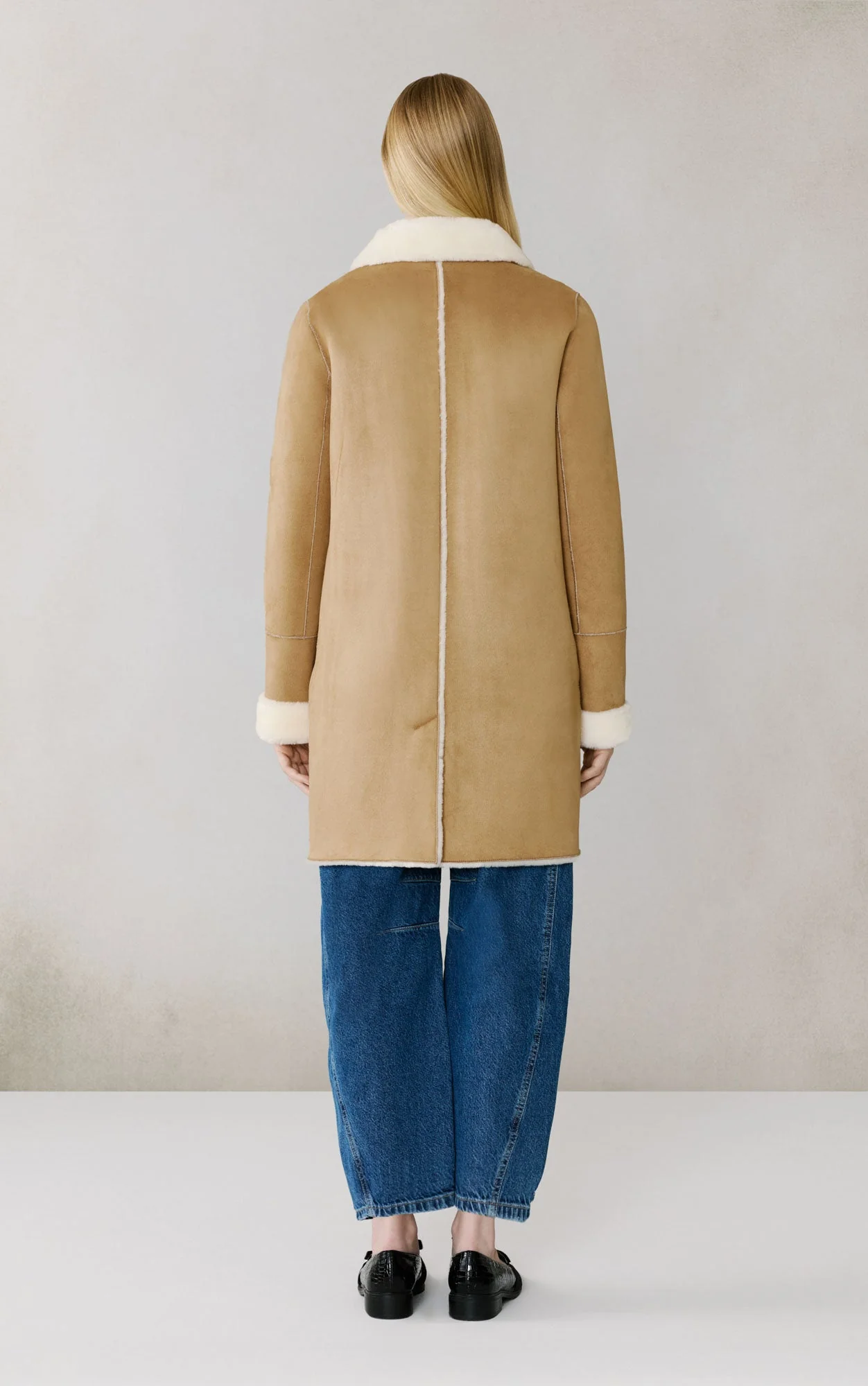 Christine Faux Sherpa Coat | Teak-Powder - Image 5