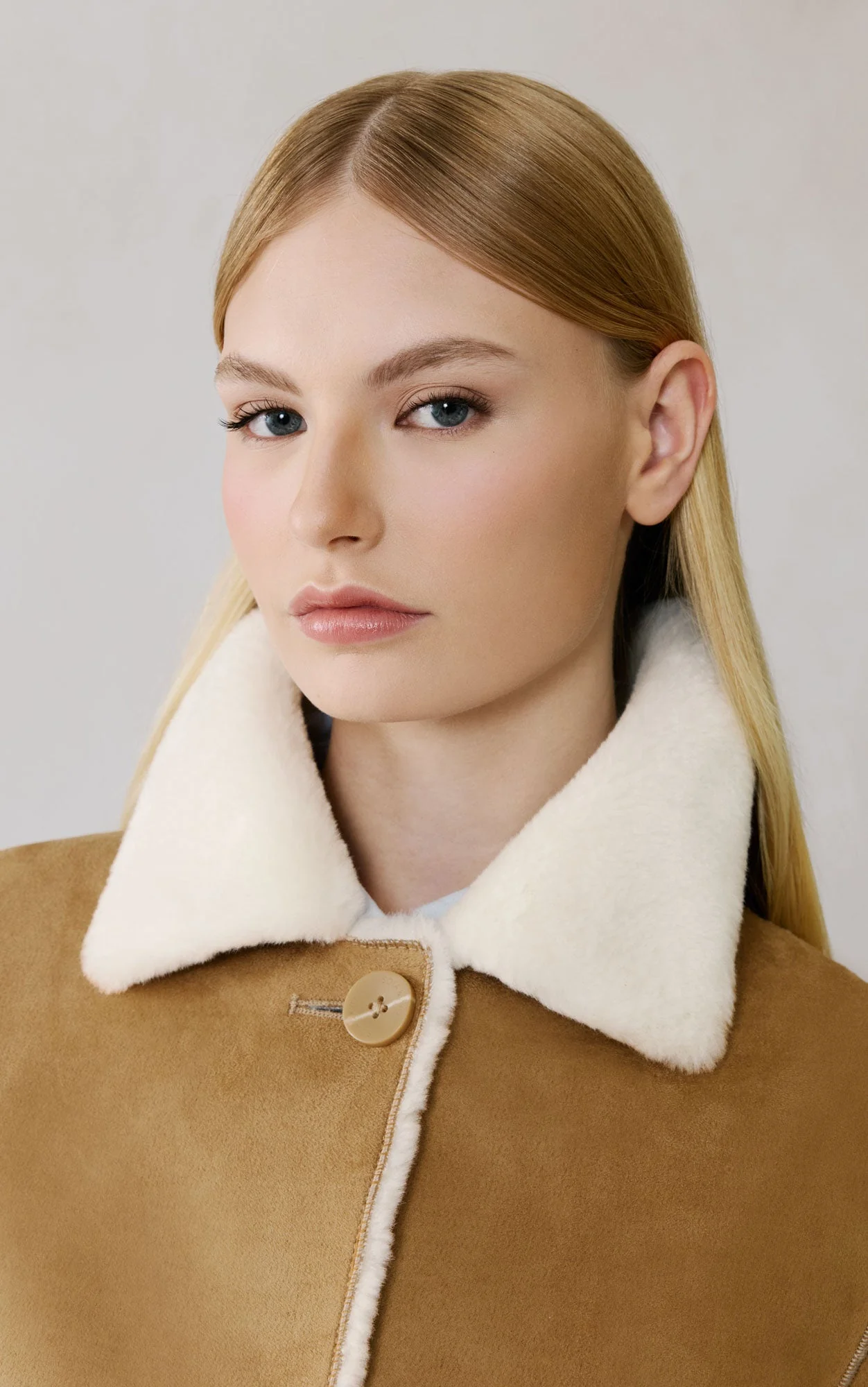 Christine Faux Sherpa Coat | Teak-Powder - Image 6