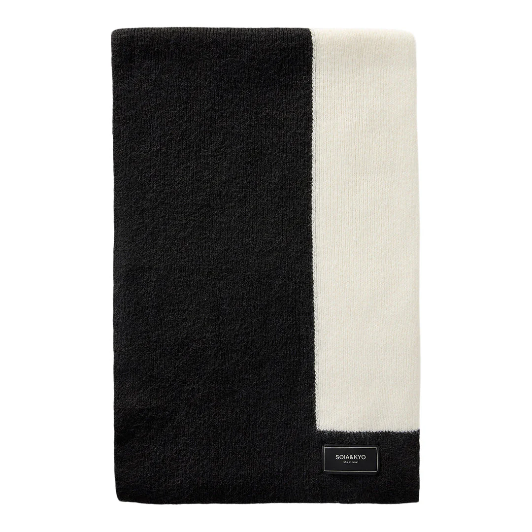 Delani Wool Blend Rib Knit Scarf | Black