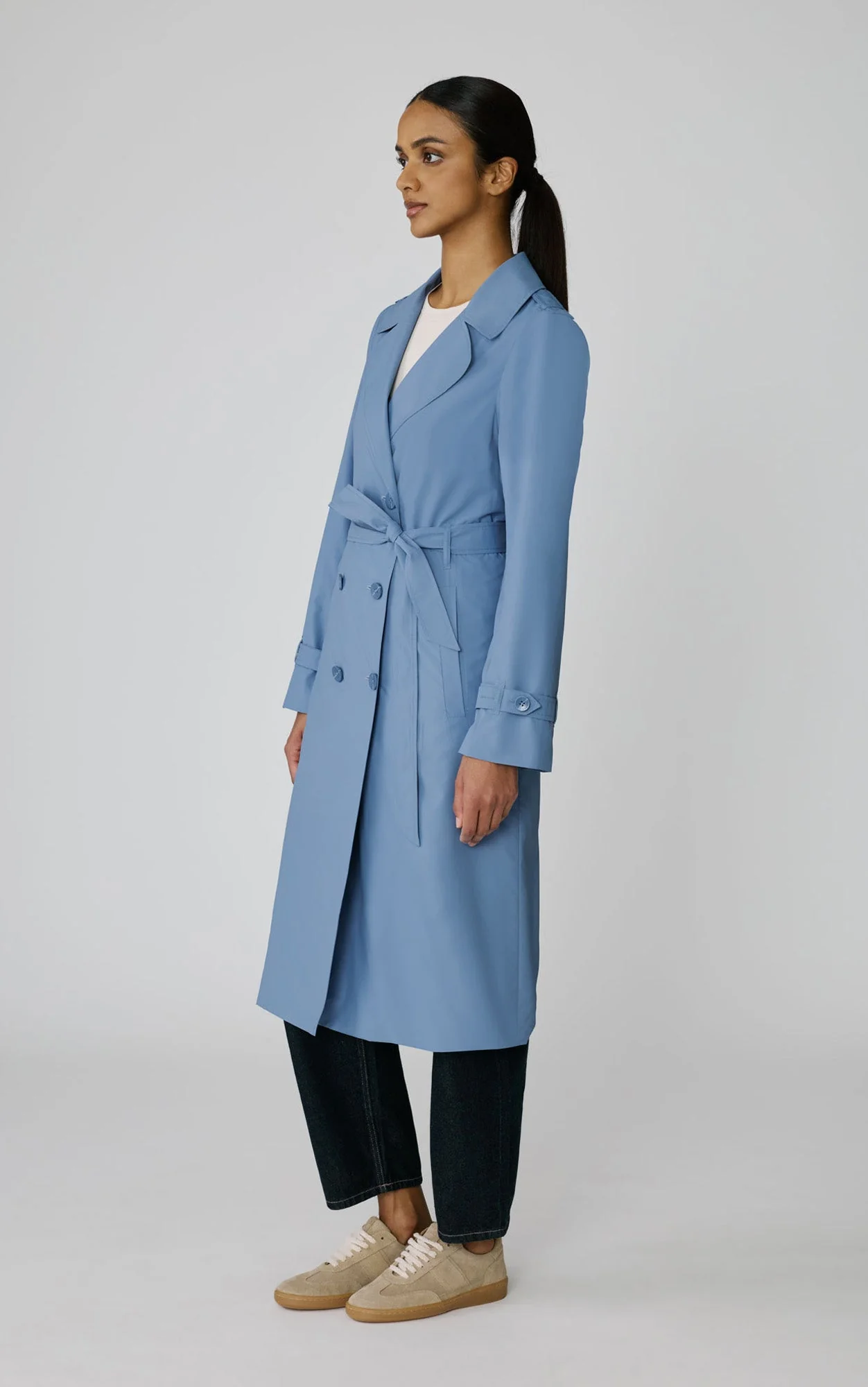 Double-Breasted Trench | Sky - Image 4