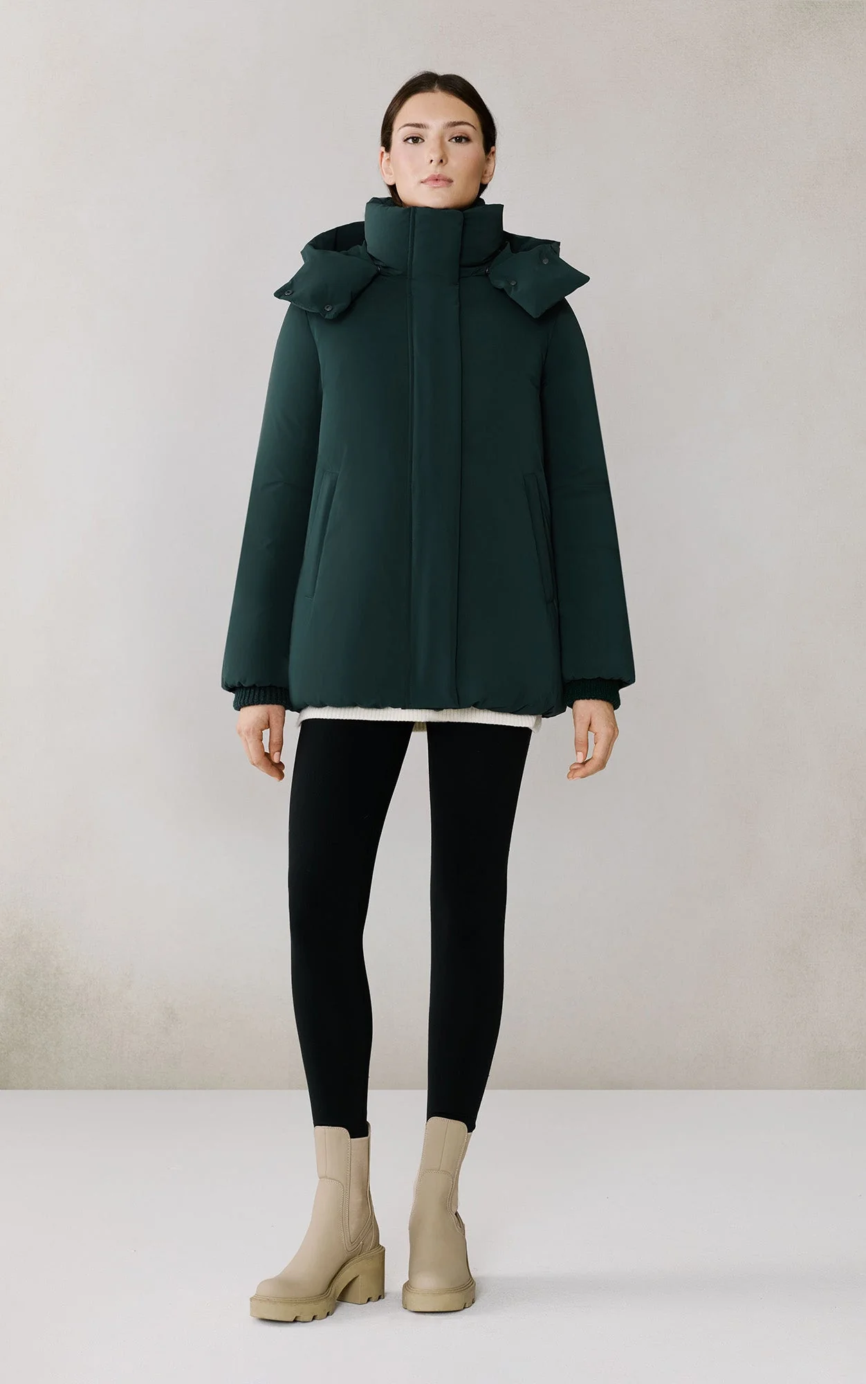 Elmira Cocoon Down Jacket | Midnight Forest - Image 3