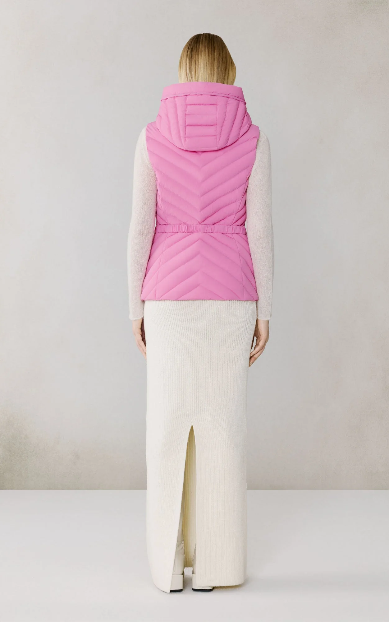 Estelle-Vest Stretch Down Belted Vest | Pink Treat - Image 6
