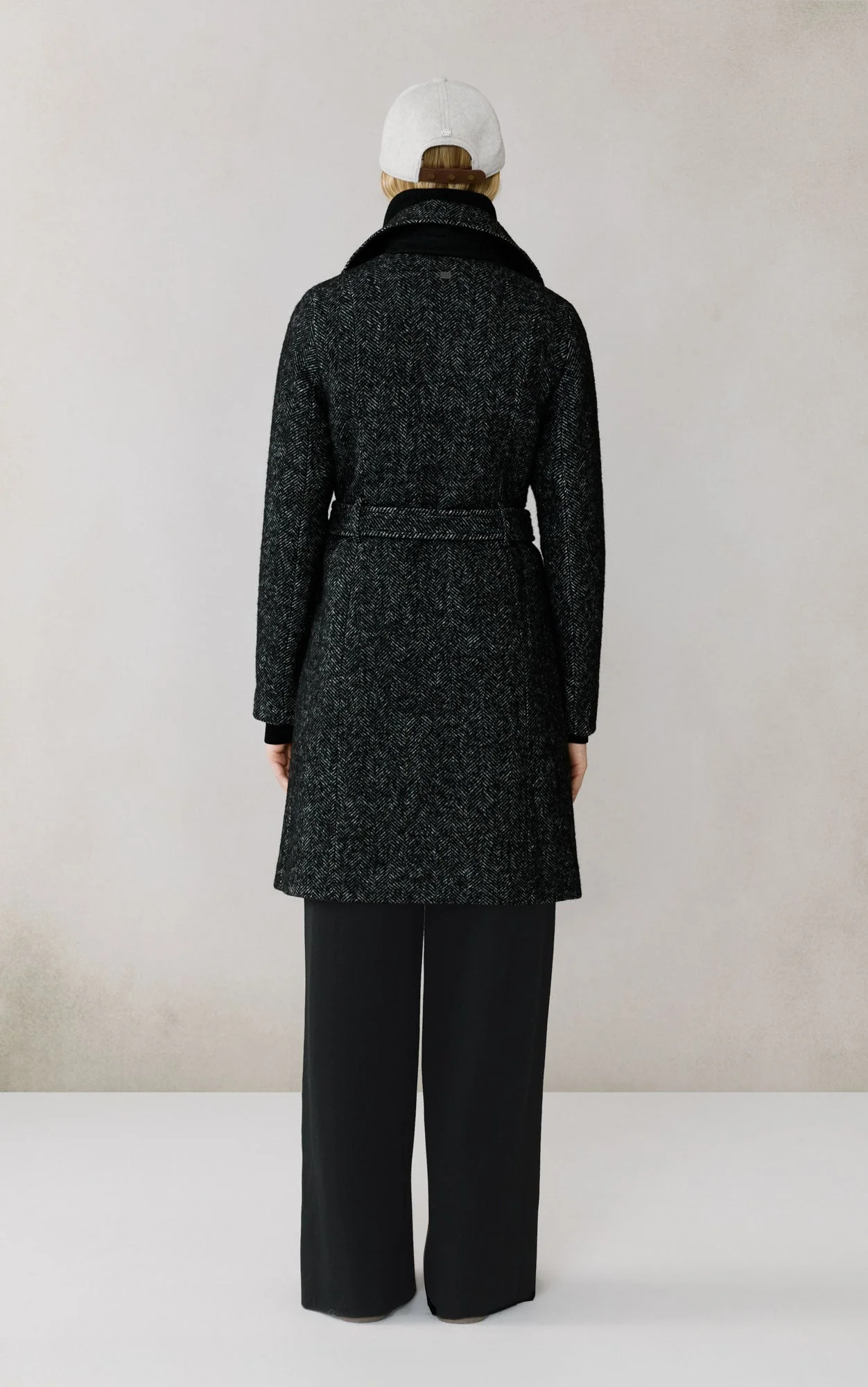 Fabianne-H Trench Coat With Bib In Wool | Black - Image 7
