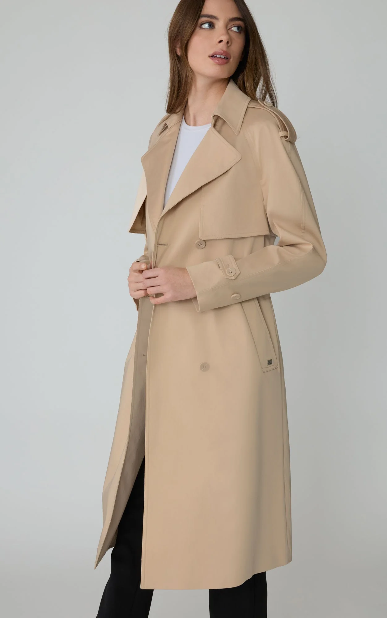 Fabiola Stretch Cotton Trench | Almond - Image 5