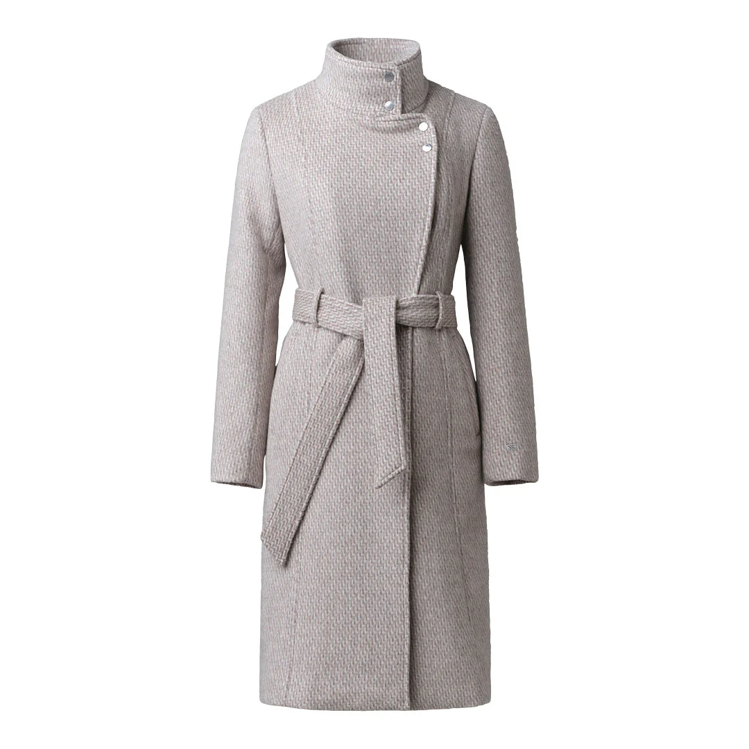 Genie Semi-Fitted Novelty Wool Coat With Belt | Hush