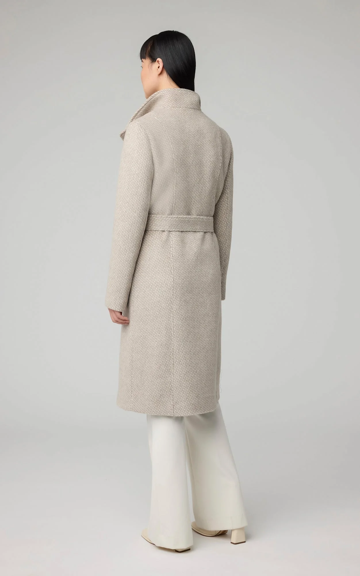 Genie Semi-Fitted Novelty Wool Coat With Belt | Hush - Image 5