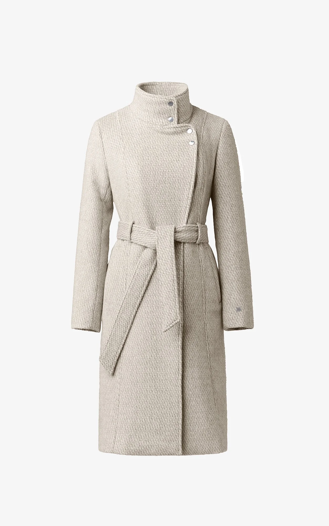 Genie Semi-Fitted Novelty Wool Coat With Belt | Hush - Image 7