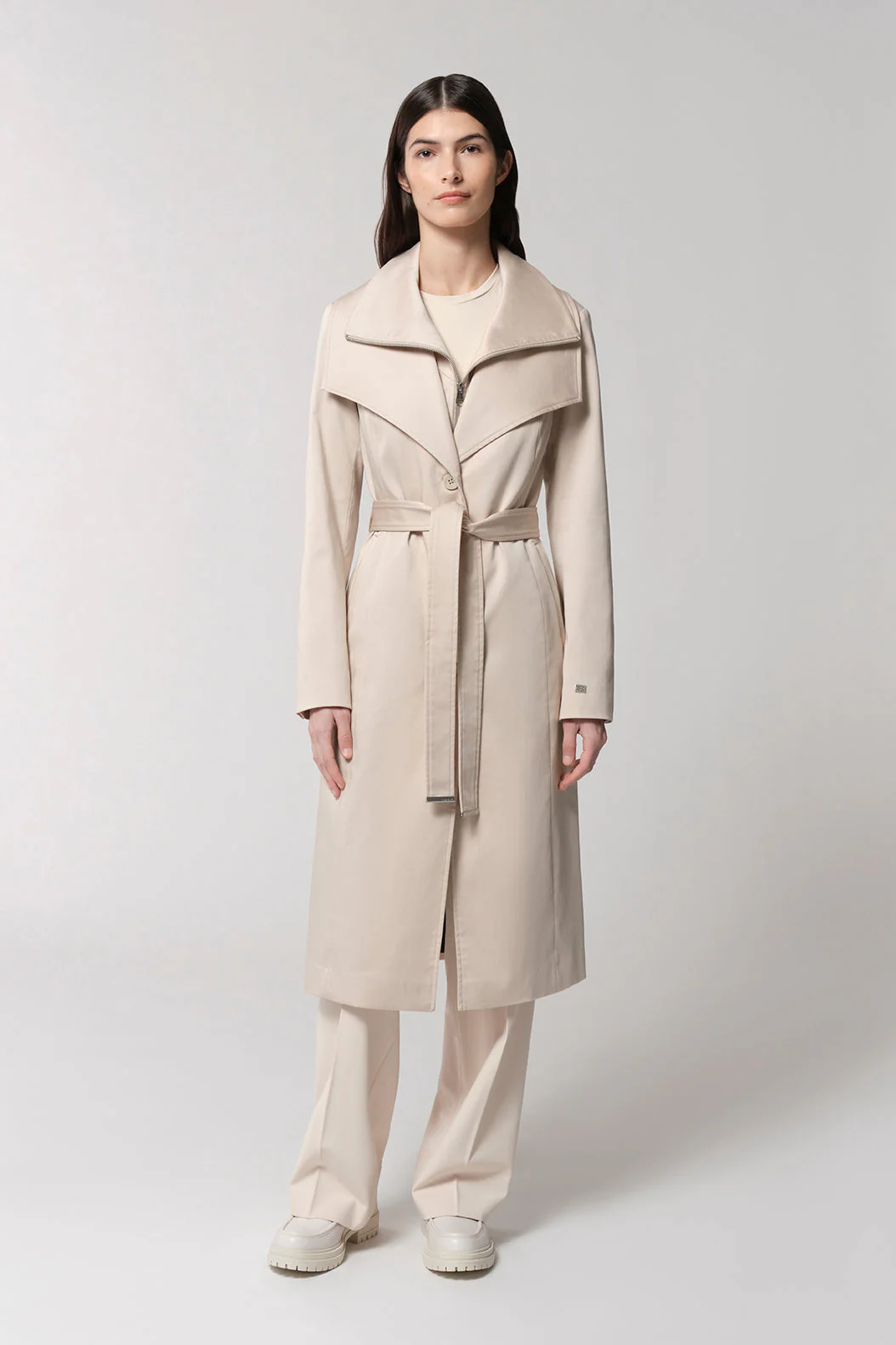 Ilana Slim-Fit Trench With Bib Collar | Mist - Image 3