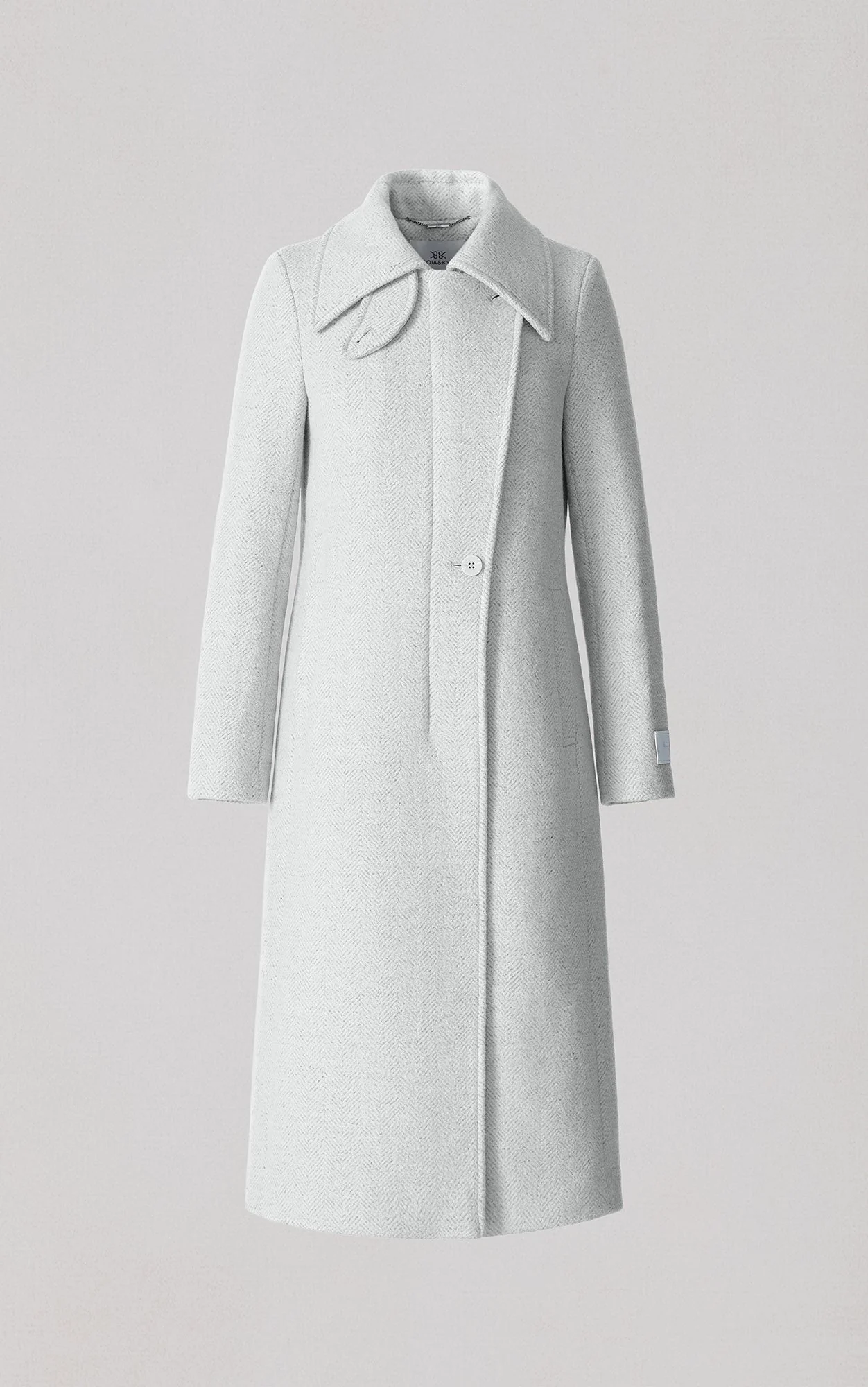Irena Maxi Coat In Wool | Stone Blue - Image 8