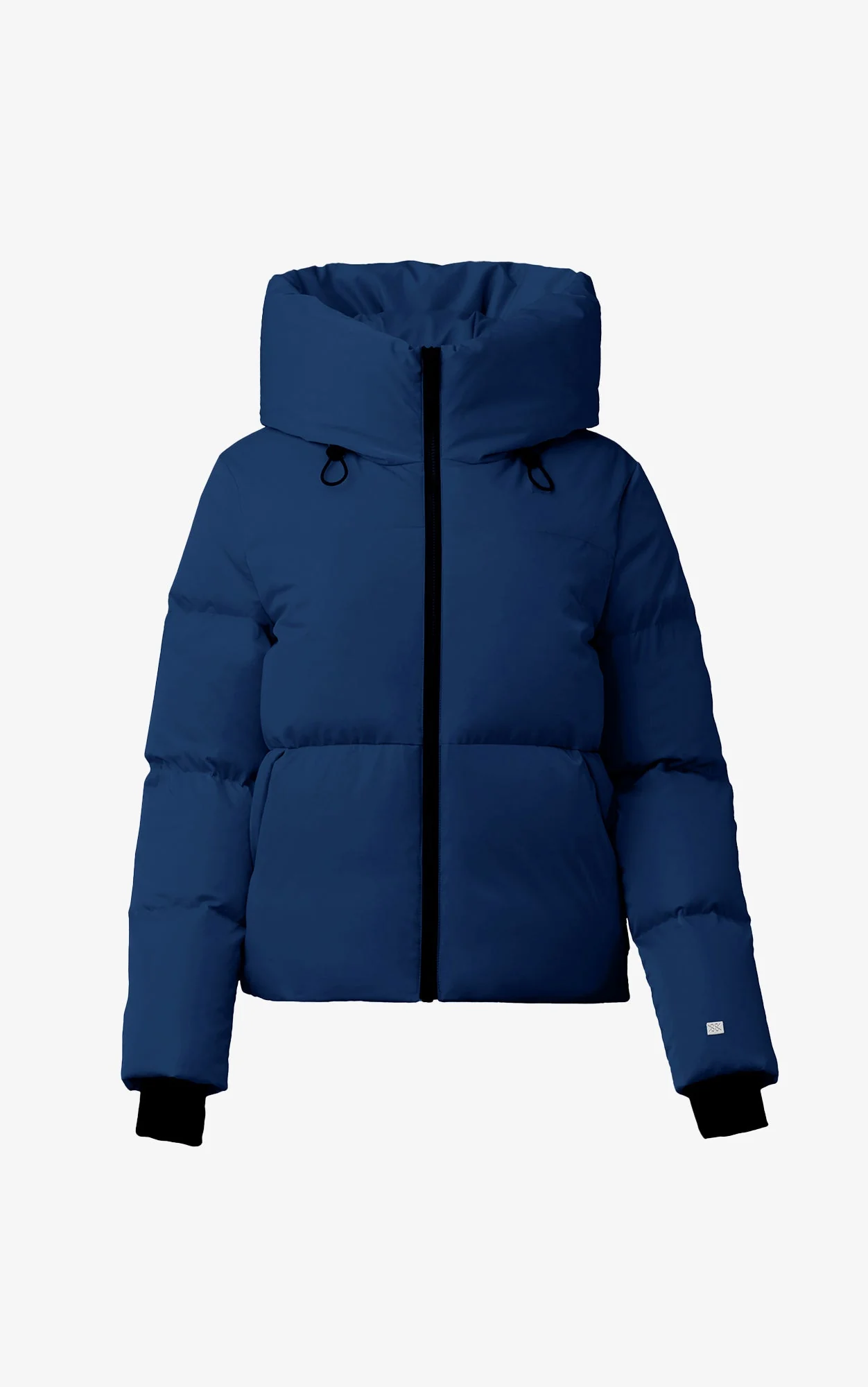 Iroh Relaxed-Fit Velvet Shine Down Coat With Hood | Lapis - Image 2