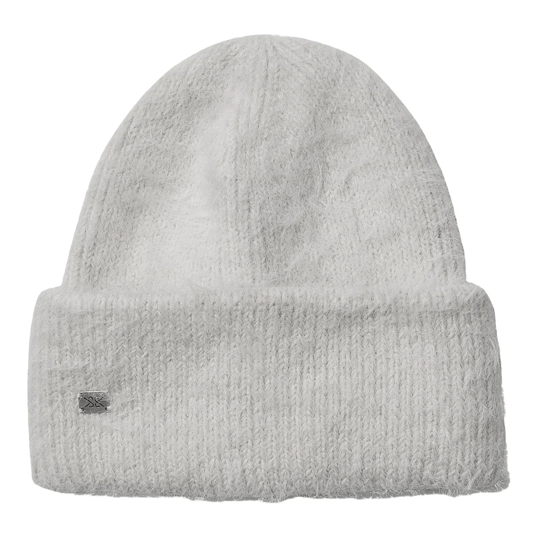 Jaya Fuzzy Rib-Knit Hat | Stone