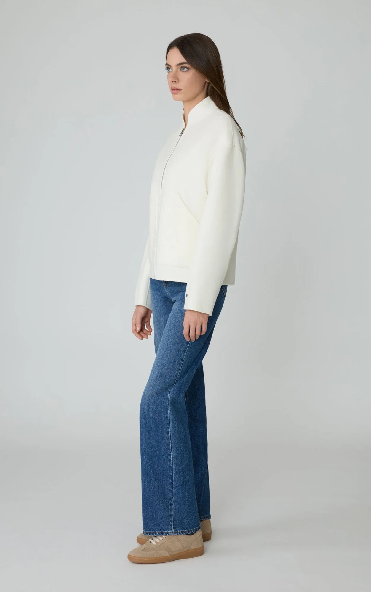 Jenny Double Face Wool Jacket | Powder - Image 4