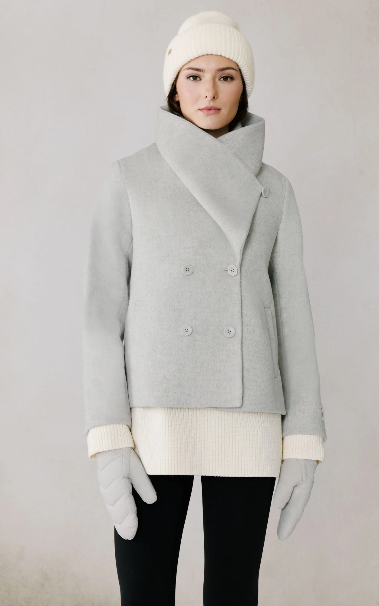 Julia Puffer Down Mitten | Stone Blue - Image 3