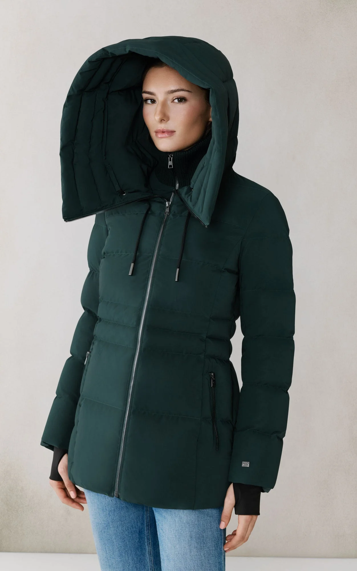 June Down Coat With Bib | Midnight Forest - Image 2