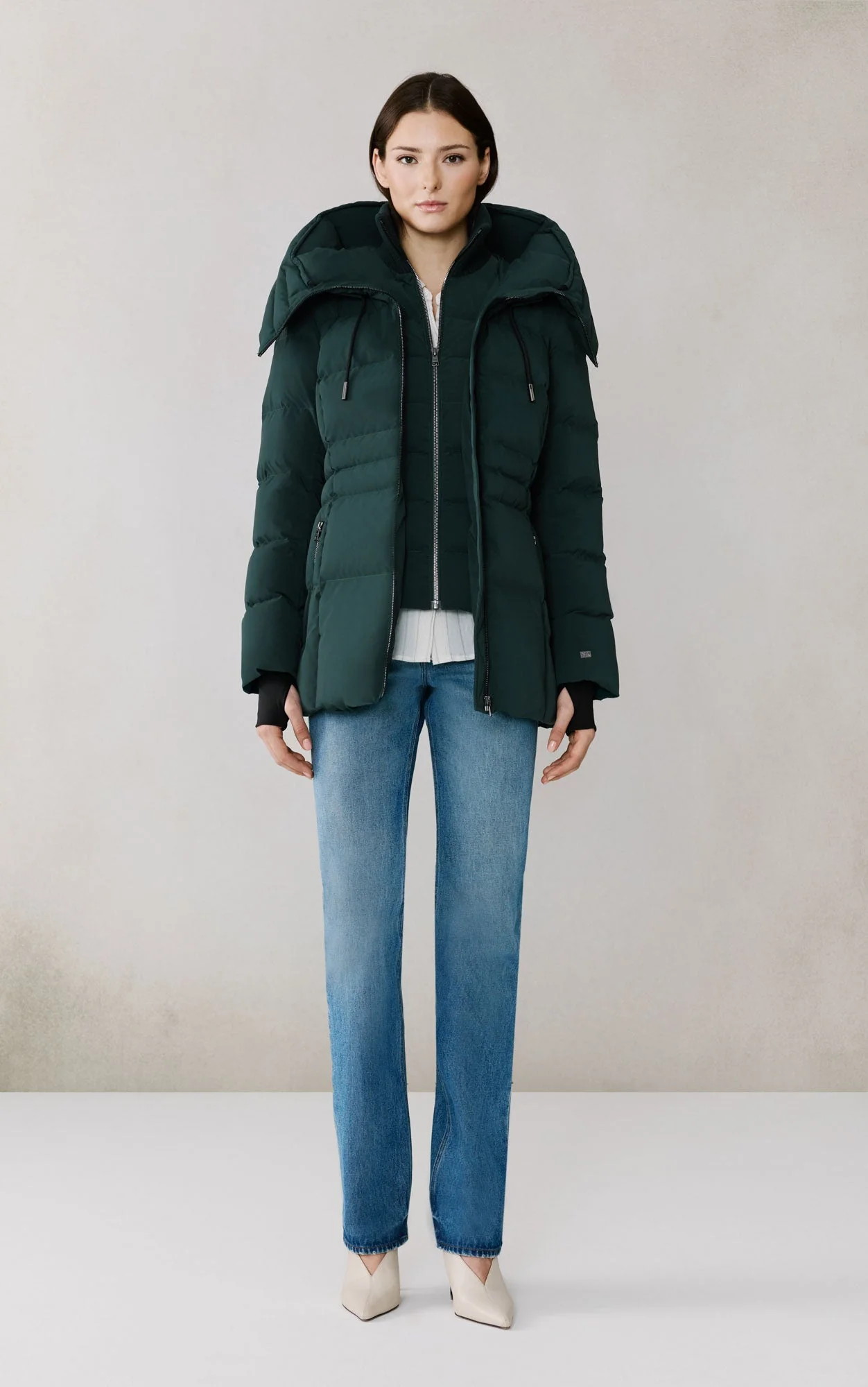 June Down Coat With Bib | Midnight Forest - Image 6