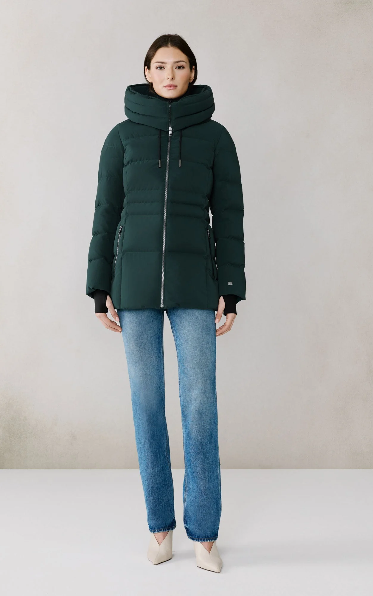 June Down Coat With Bib | Midnight Forest - Image 7