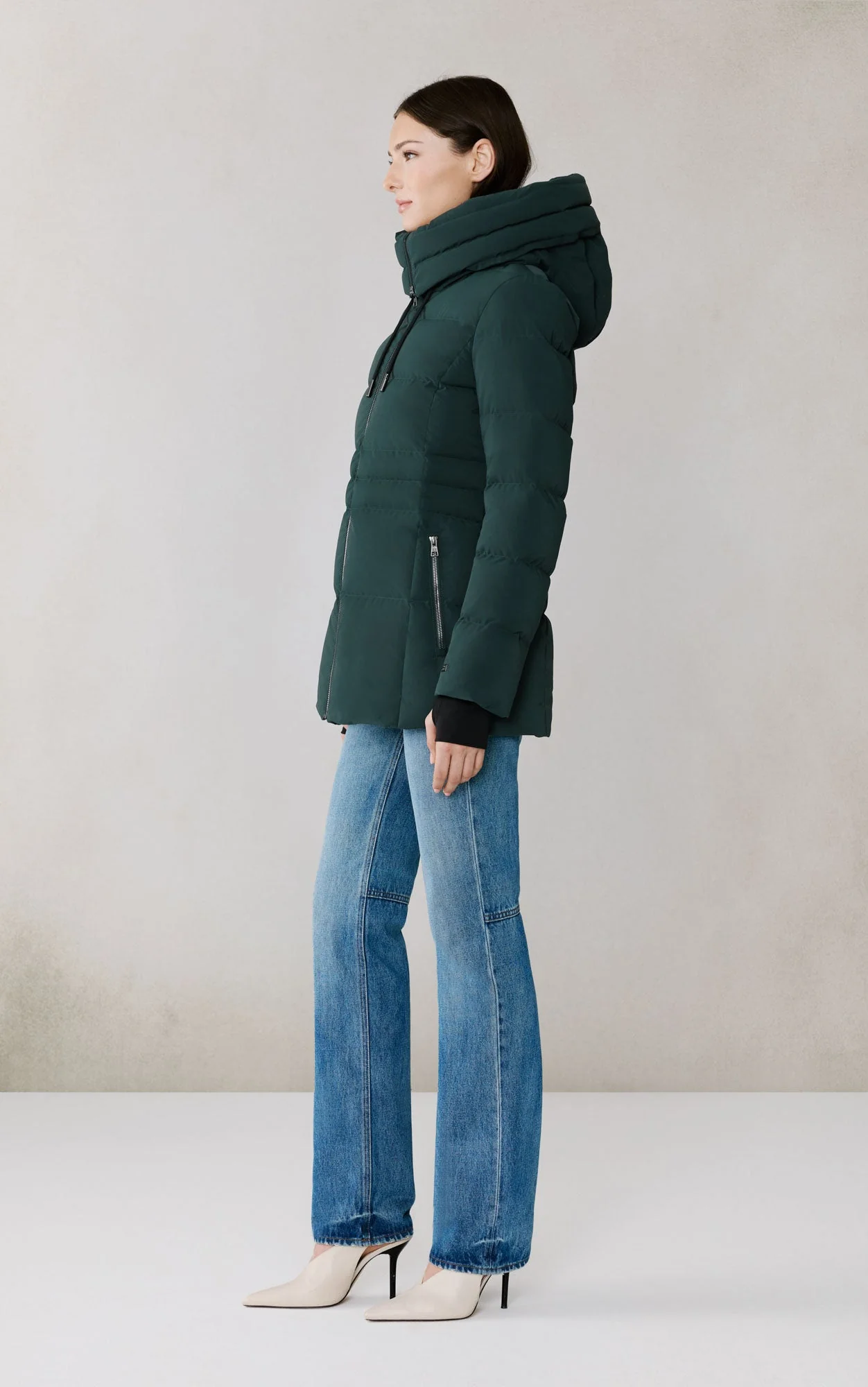 June Down Coat With Bib | Midnight Forest - Image 8