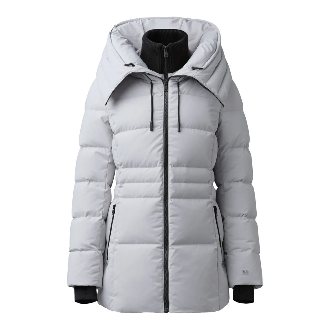 June Down Coat With Bib | Stone