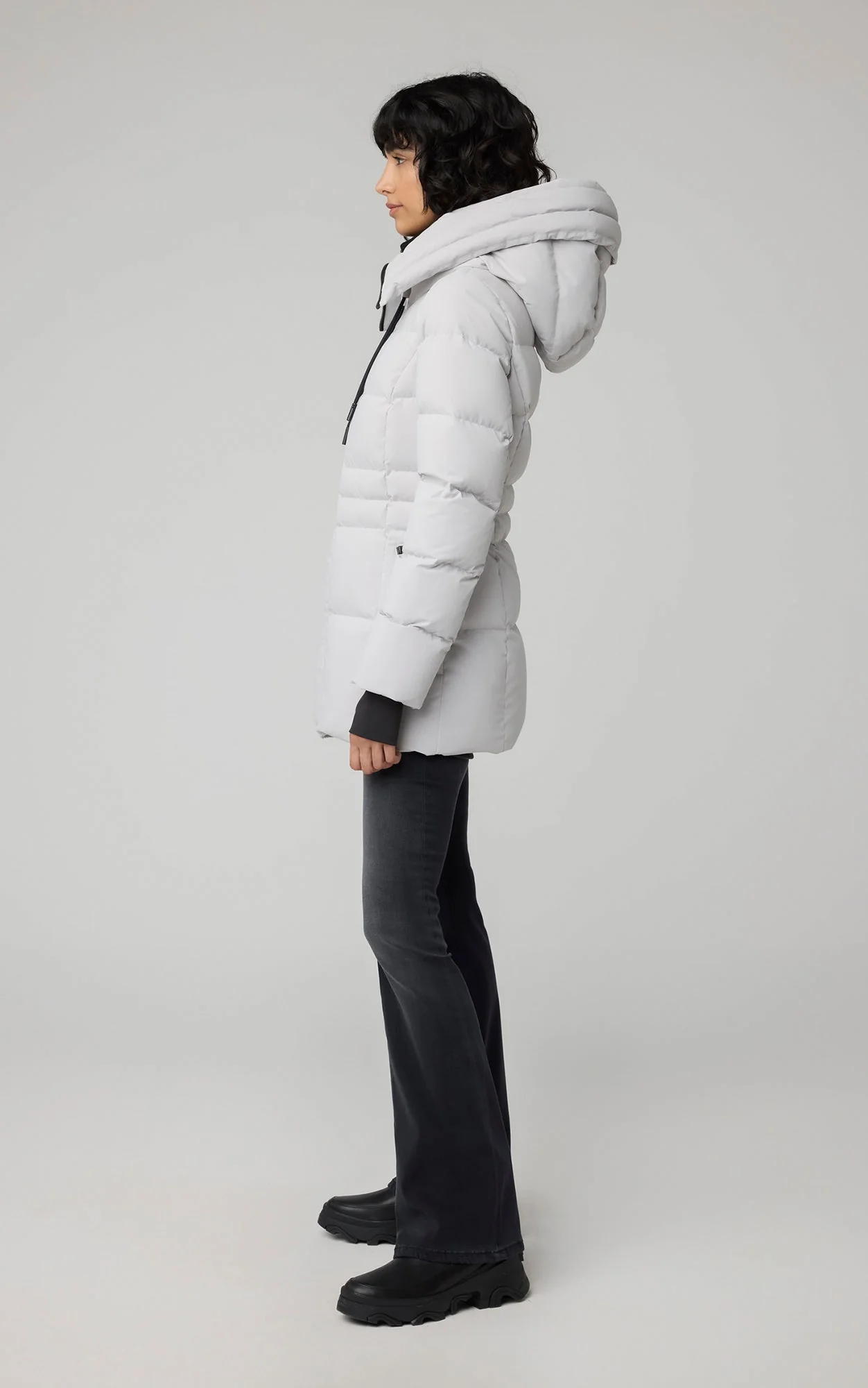 June Down Coat With Bib | Stone - Image 4