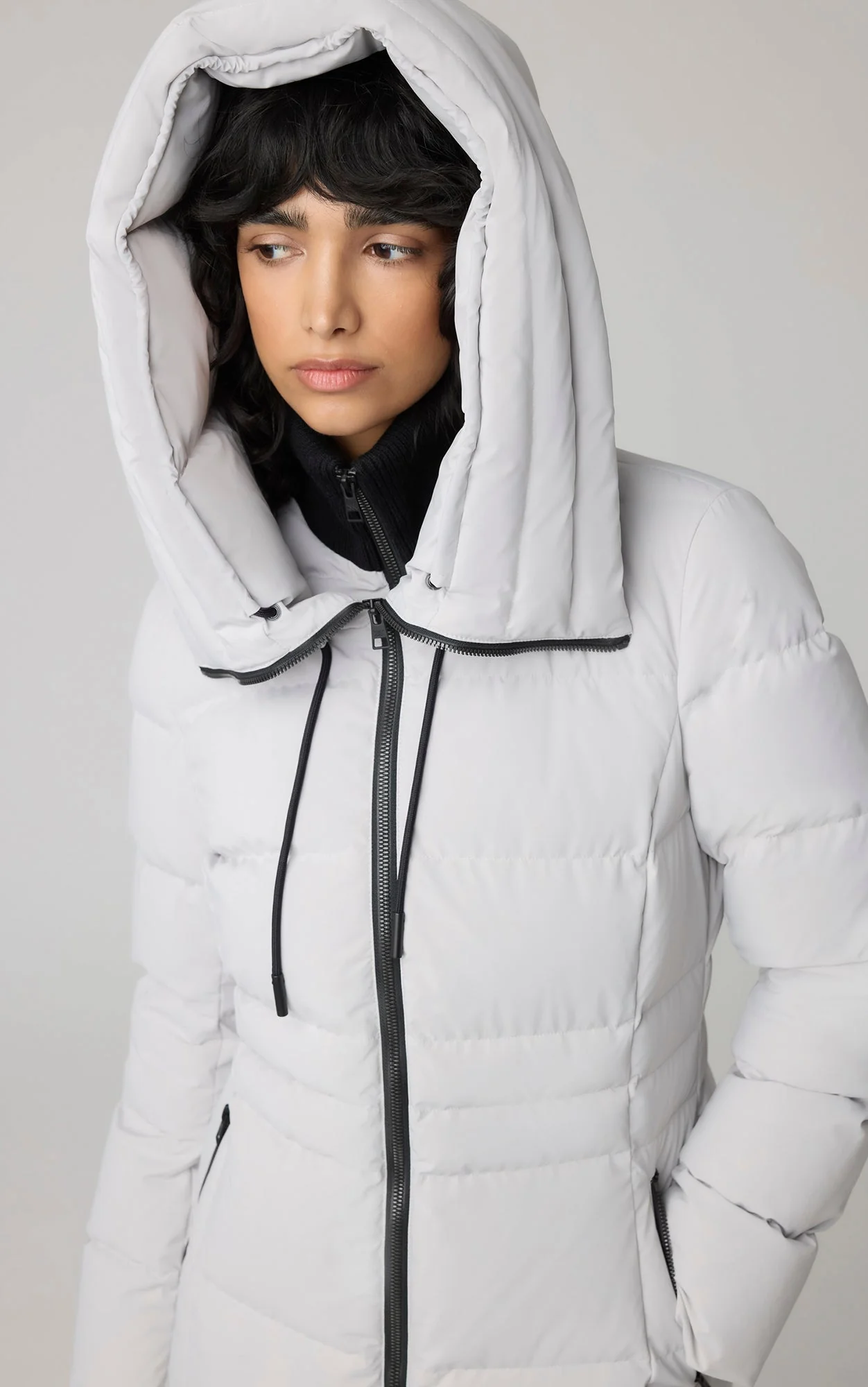 June Down Coat With Bib | Stone - Image 7