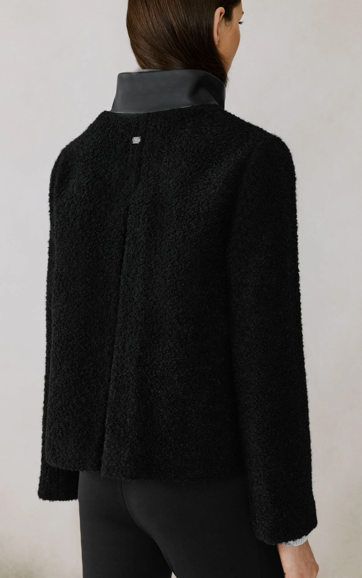 Kaitlyn Boucle Trapez Jacket In Wool | Black - Image 5
