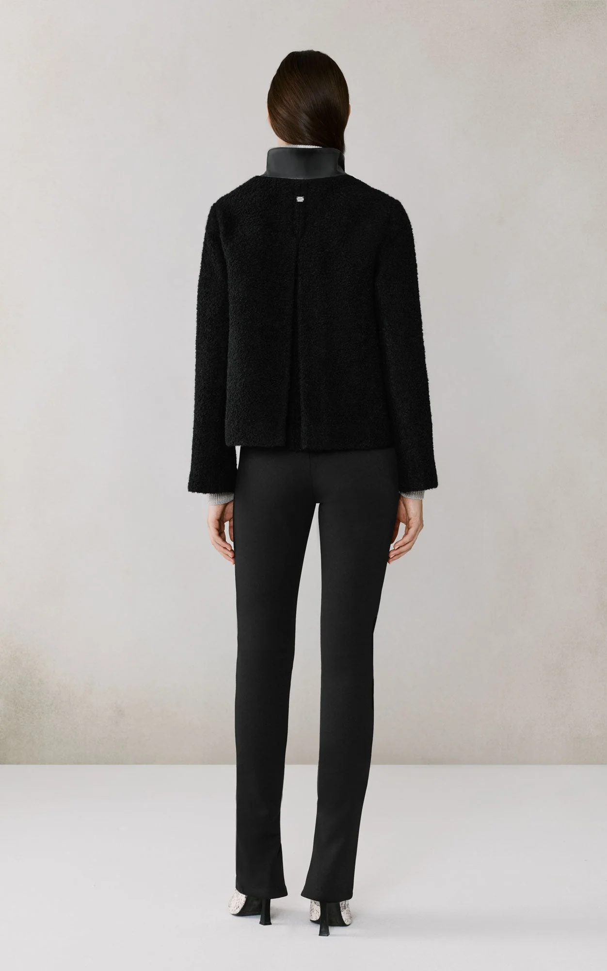 Kaitlyn Boucle Trapez Jacket In Wool | Black - Image 7