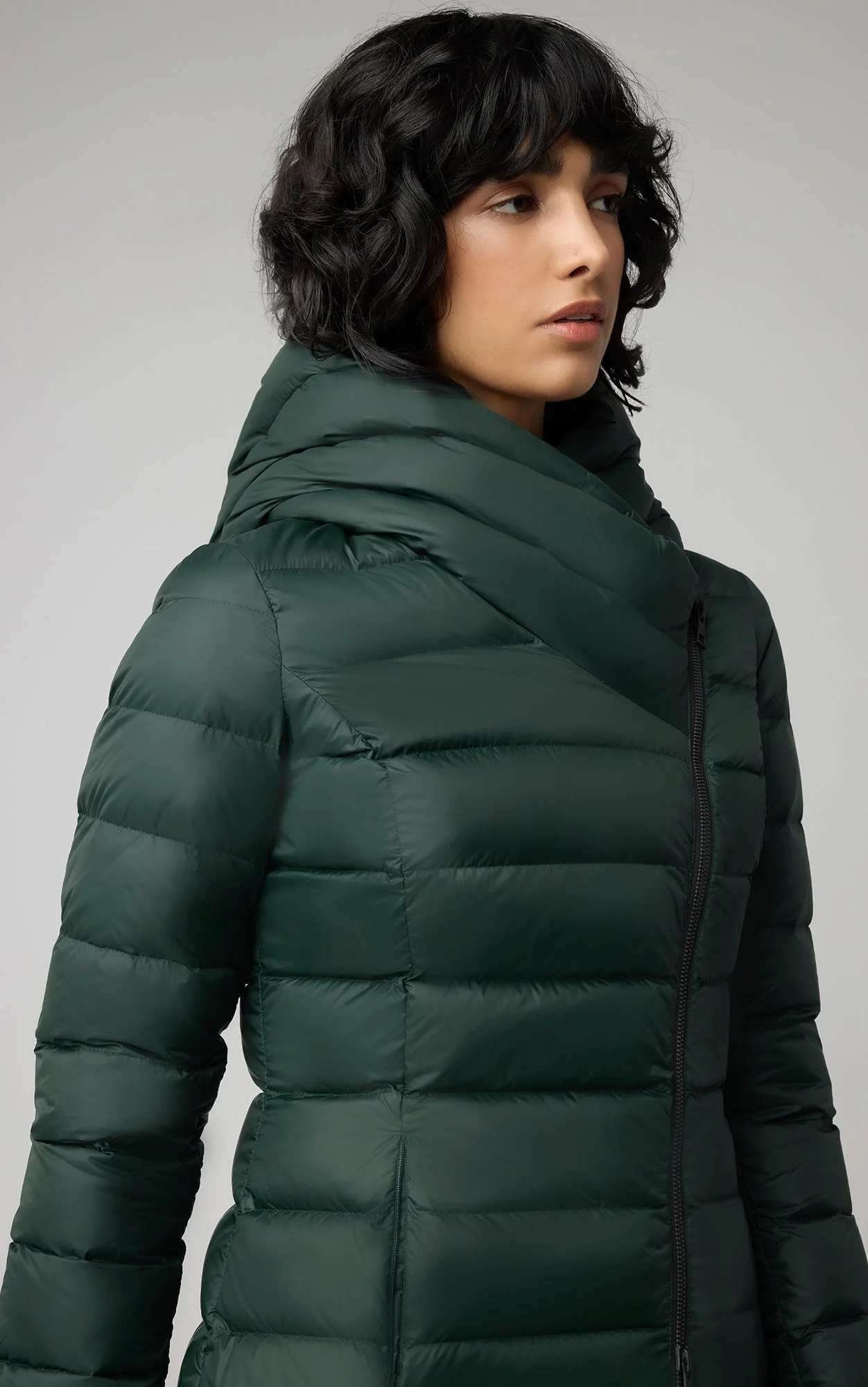 Karelle-Td Slim-Fit Lightweight Down Coat | Evergreen - Image 5