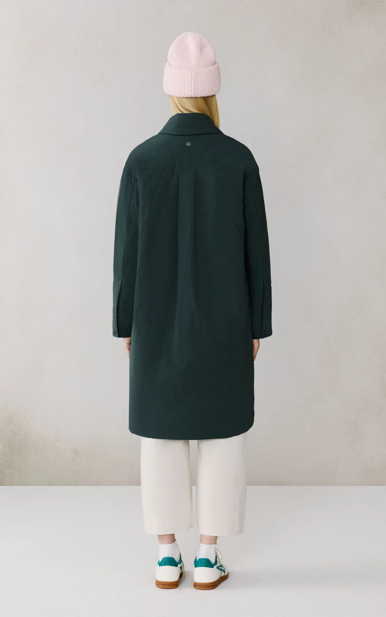 Laleh-L Duvet Down Coat In Cotton | Midnight Forest - Image 7