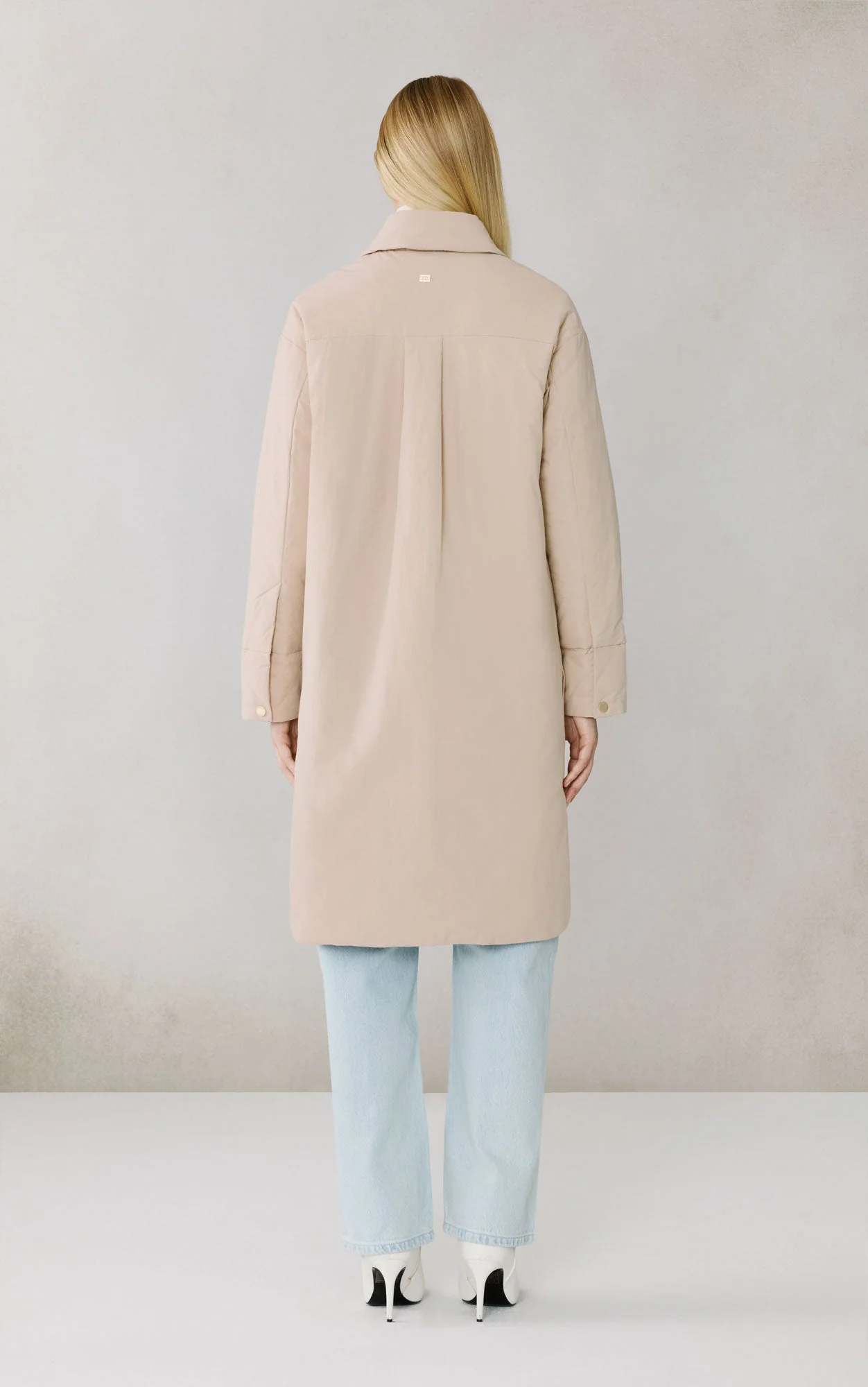 Laleh-L Duvet Down Coat In Cotton | Soft Teak - Image 7