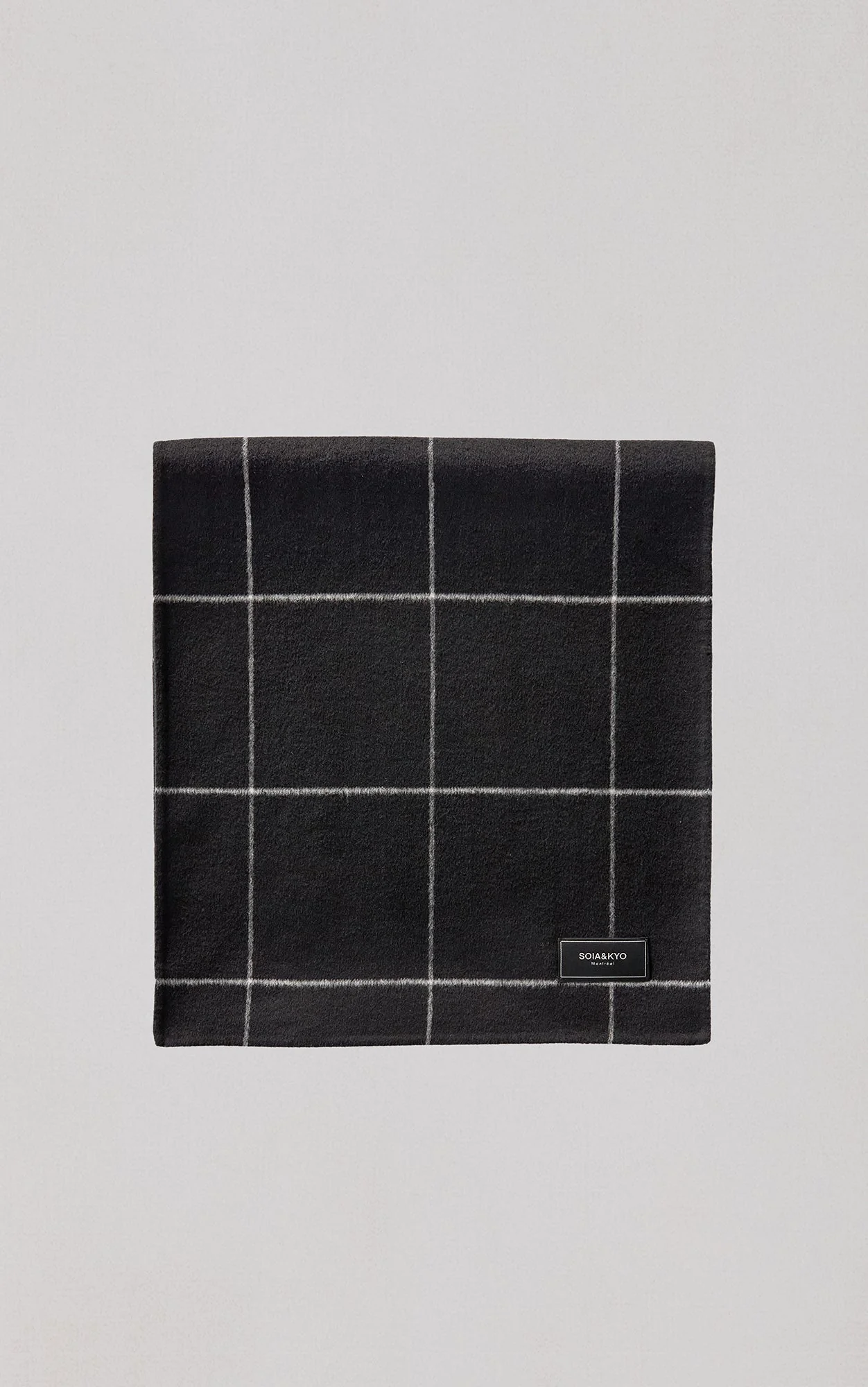 Maven Double Face Wool Scarf | Black-Powder - Image 2
