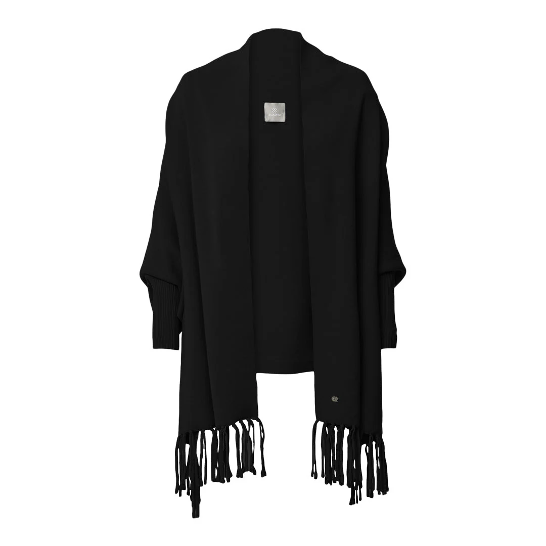 Miku Scarfigan With Fringe And Cuffs | Black