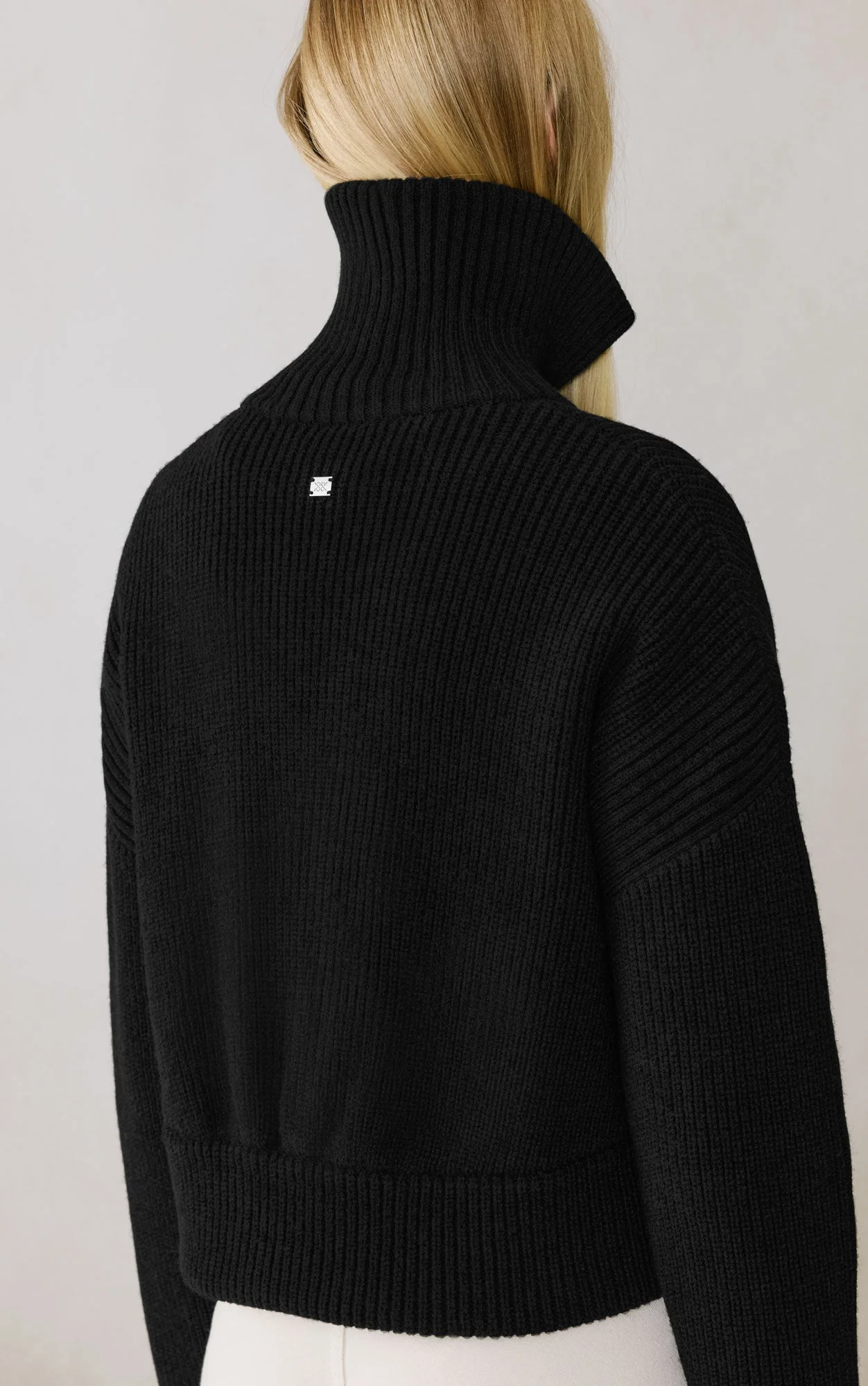 Noelle Cropped Cardigan In Wool | Black - Image 7