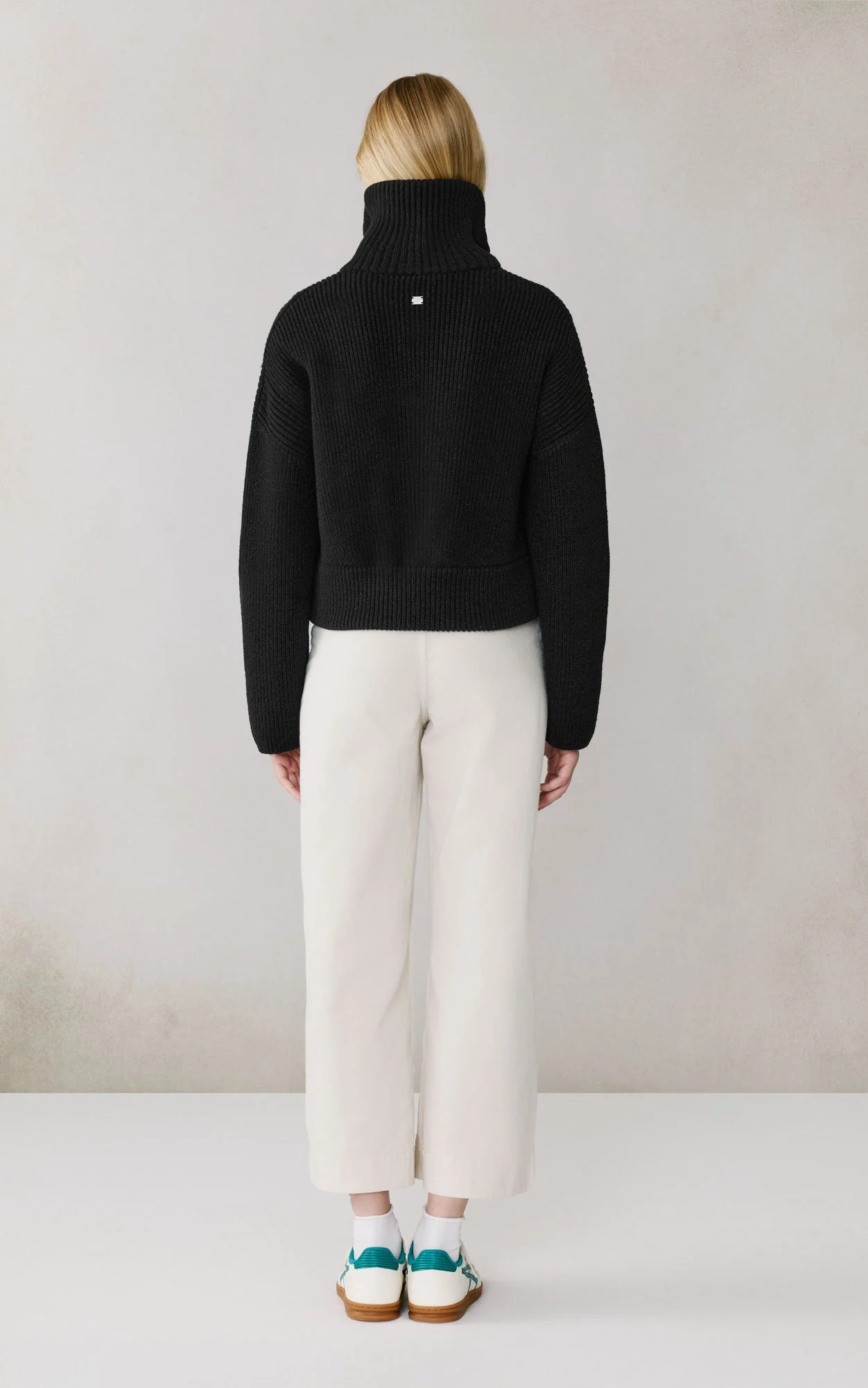 Noelle Cropped Cardigan In Wool | Black - Image 8