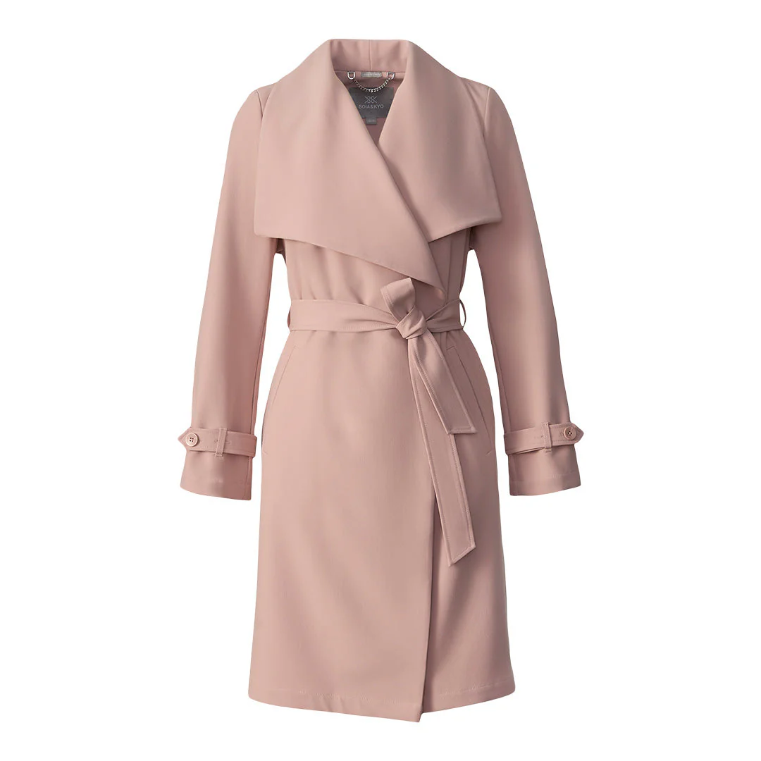 Olivia Draped Wrap Coat | Blush