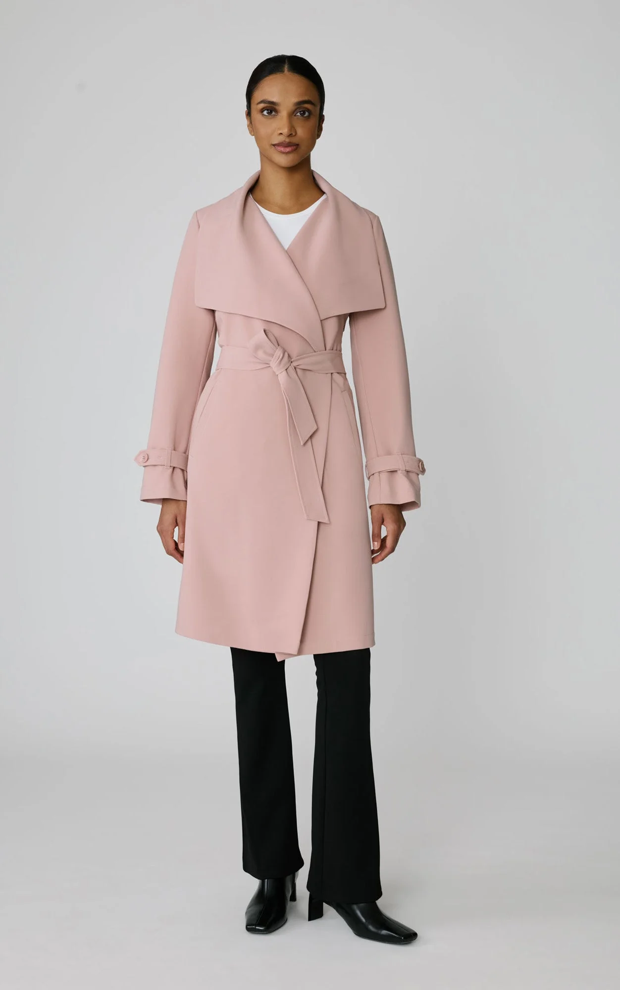 Olivia Draped Wrap Coat | Blush - Image 2