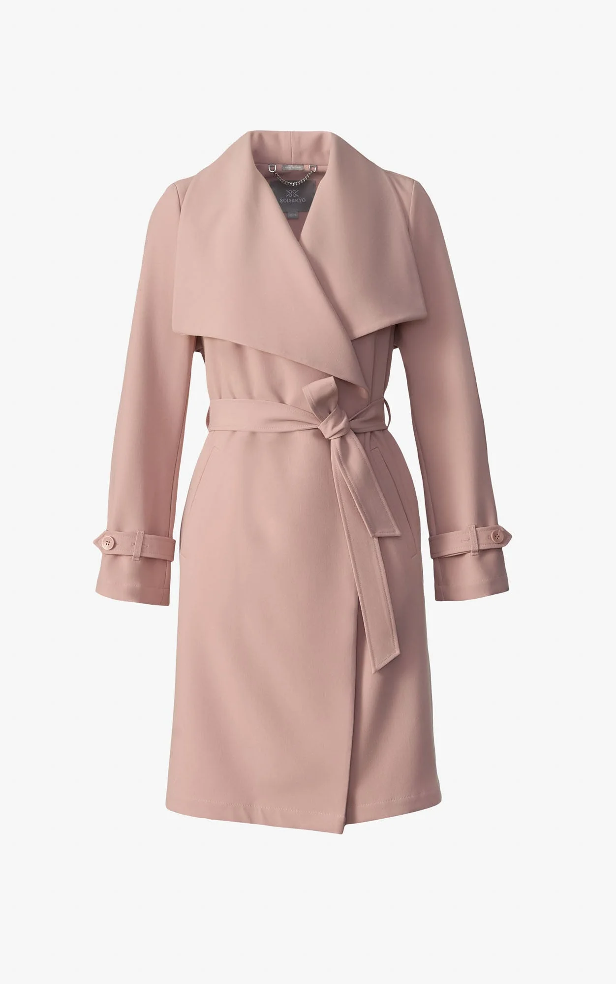 Olivia Draped Wrap Coat | Blush - Image 3