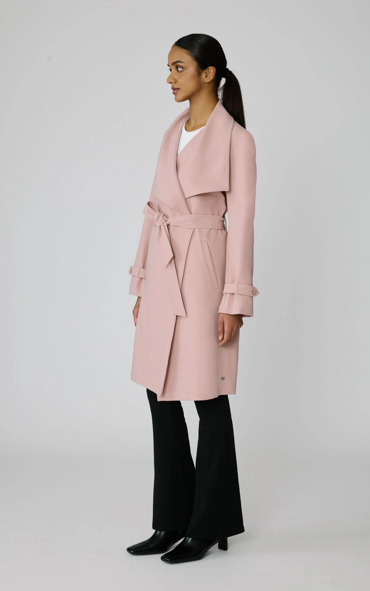 Olivia Draped Wrap Coat | Blush - Image 5