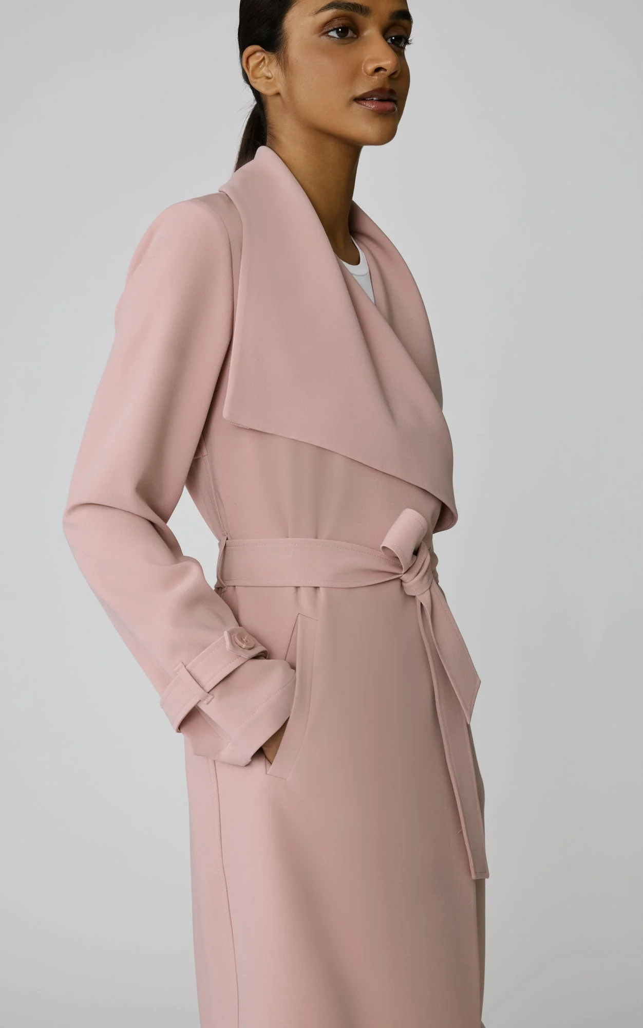 Olivia Draped Wrap Coat | Blush - Image 6