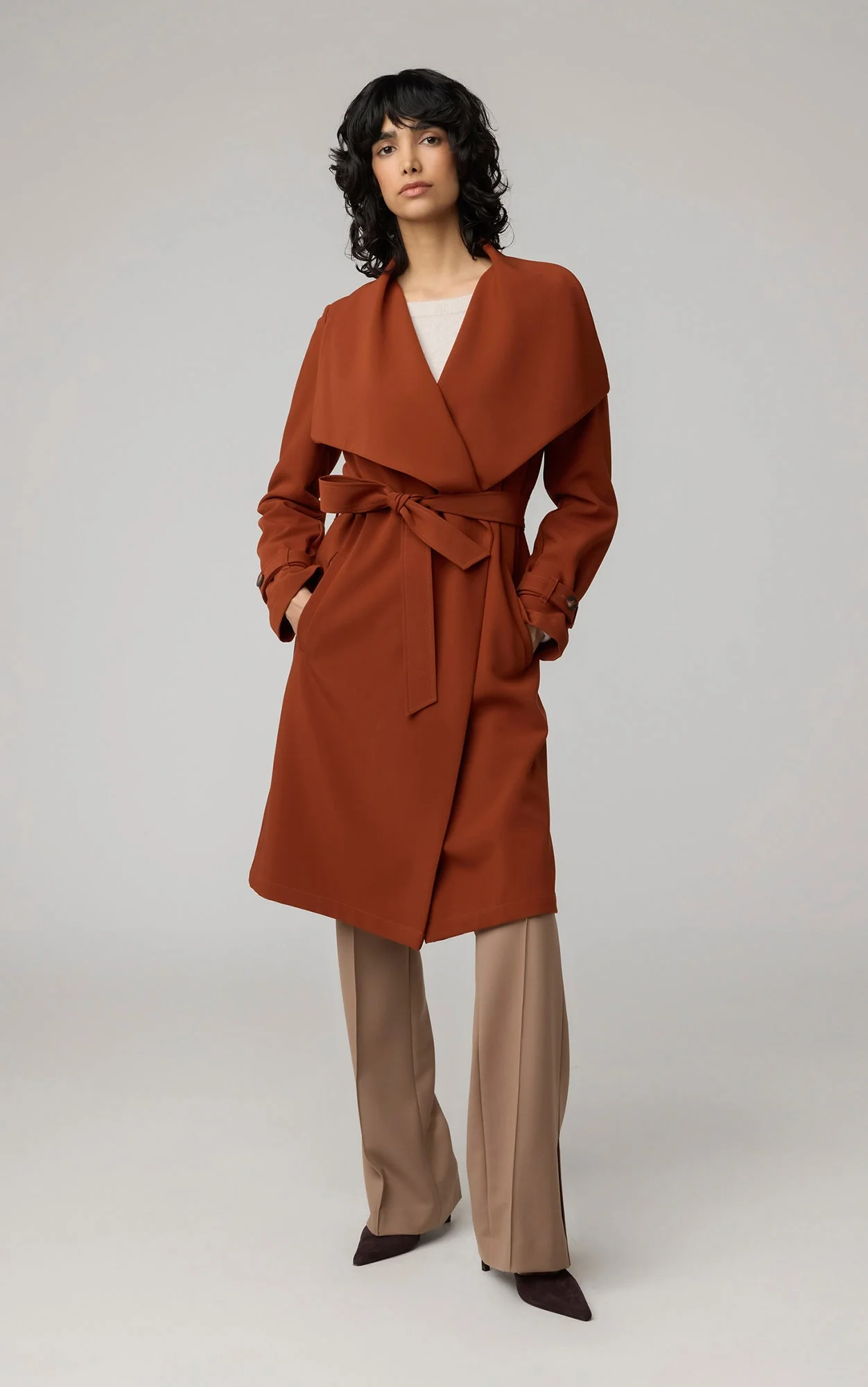 Olivia Draped Wrap Coat | Copper - Image 2