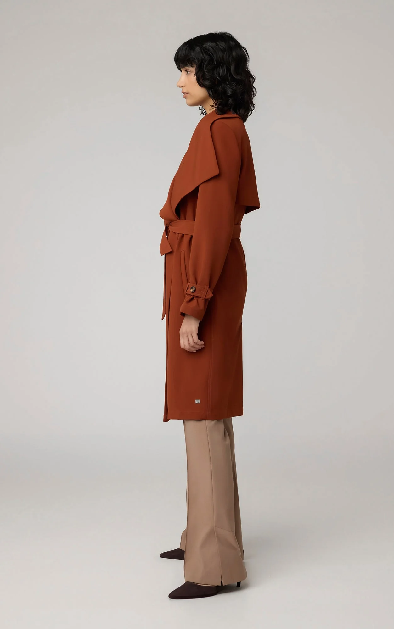 Olivia Draped Wrap Coat | Copper - Image 3