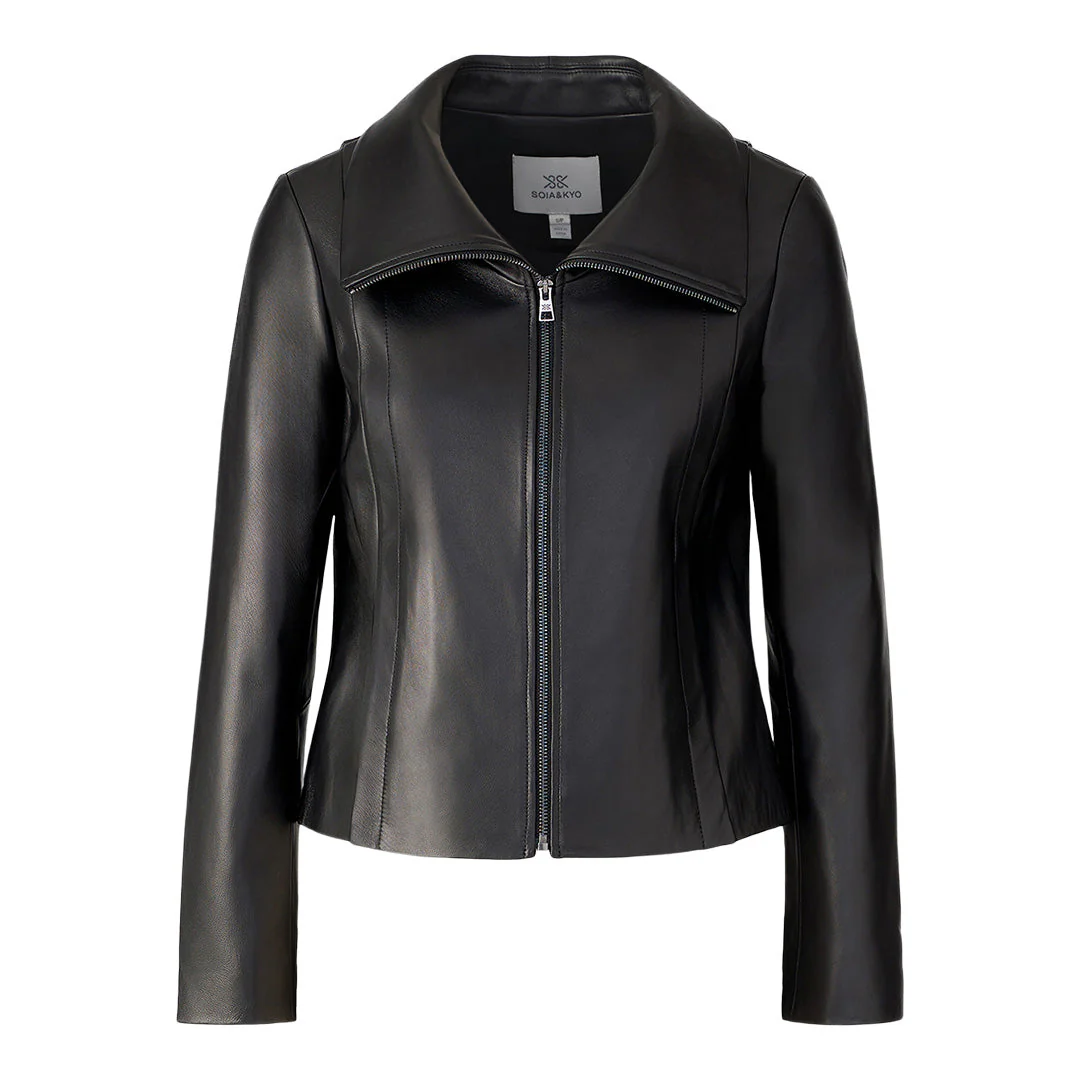 Paula Contour Jacket In Leather | Black