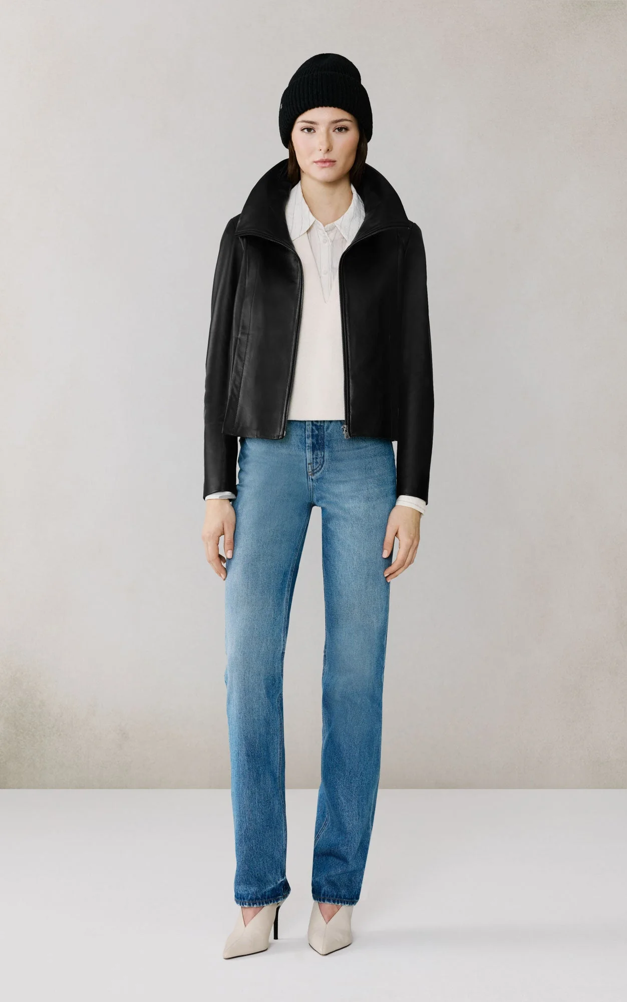 Paula Contour Jacket In Leather | Black - Image 2