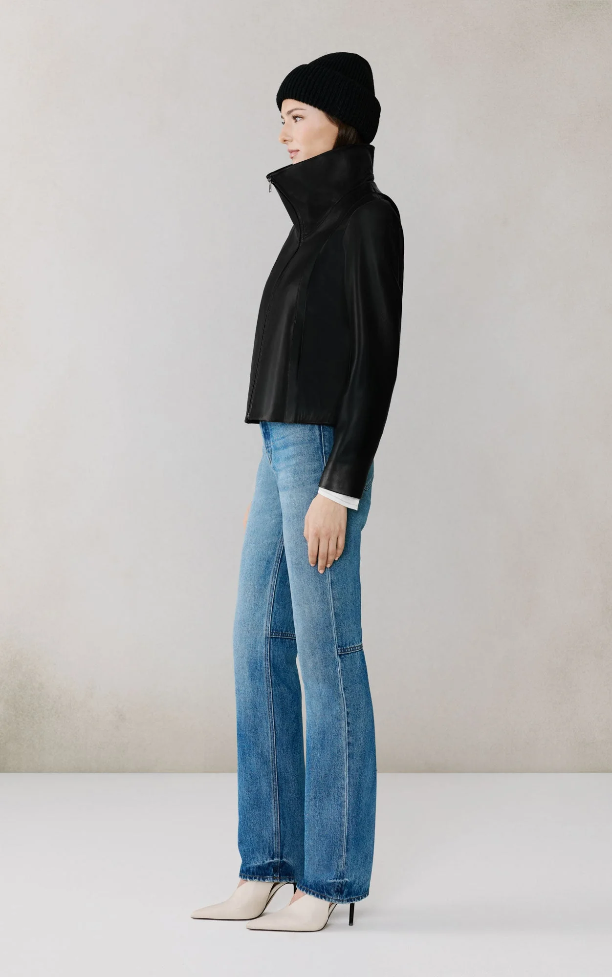 Paula Contour Jacket In Leather | Black - Image 4